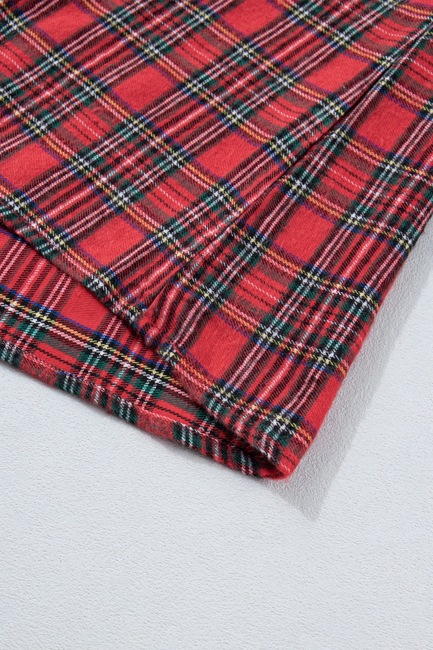Red Plaid Square Collar Lace Trim Short Sleeve Shift Mini Dress-TOPS / DRESSES-[Adult]-[Female]-2022 Online Blue Zone Planet