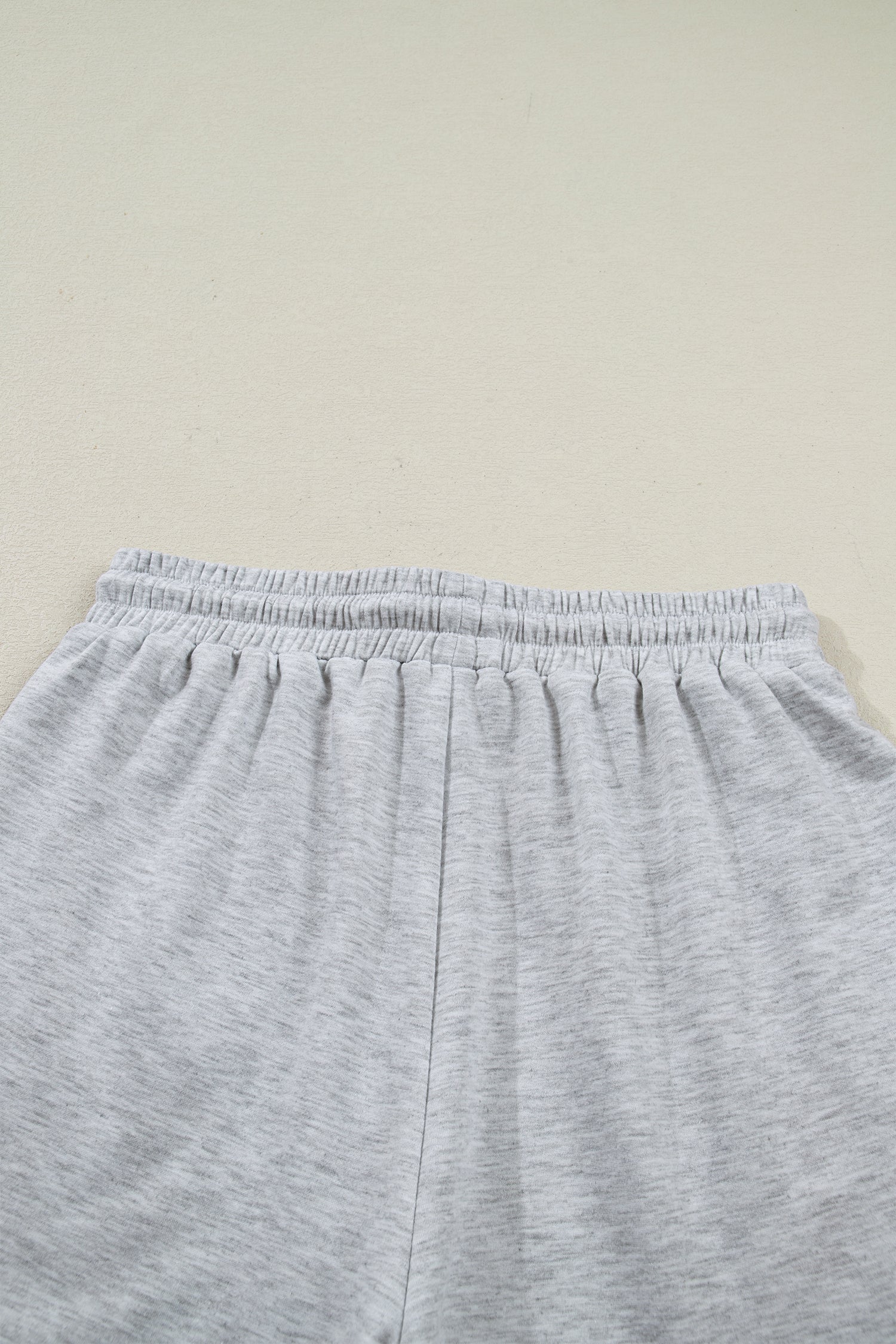 Light Grey Collared V Neck Tee Drawstring Elastic Waist Shorts 2pcs Outfit-Two Piece Sets/Short Sets-[Adult]-[Female]-2022 Online Blue Zone Planet