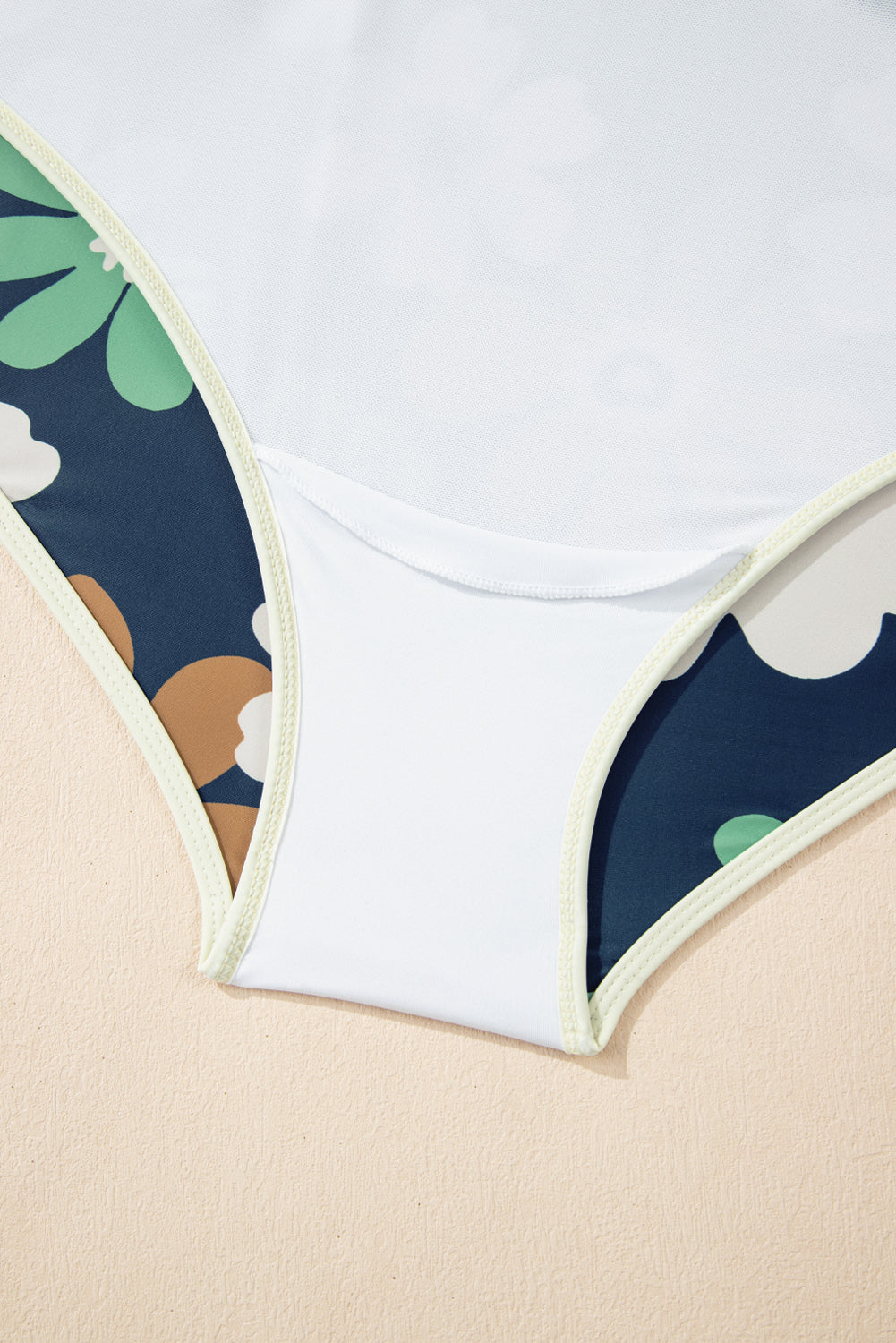 Green Floral Printed Zipped Plus Size Two Pieces Bikini-Plus Size/Plus Size Swimwear-[Adult]-[Female]-2022 Online Blue Zone Planet