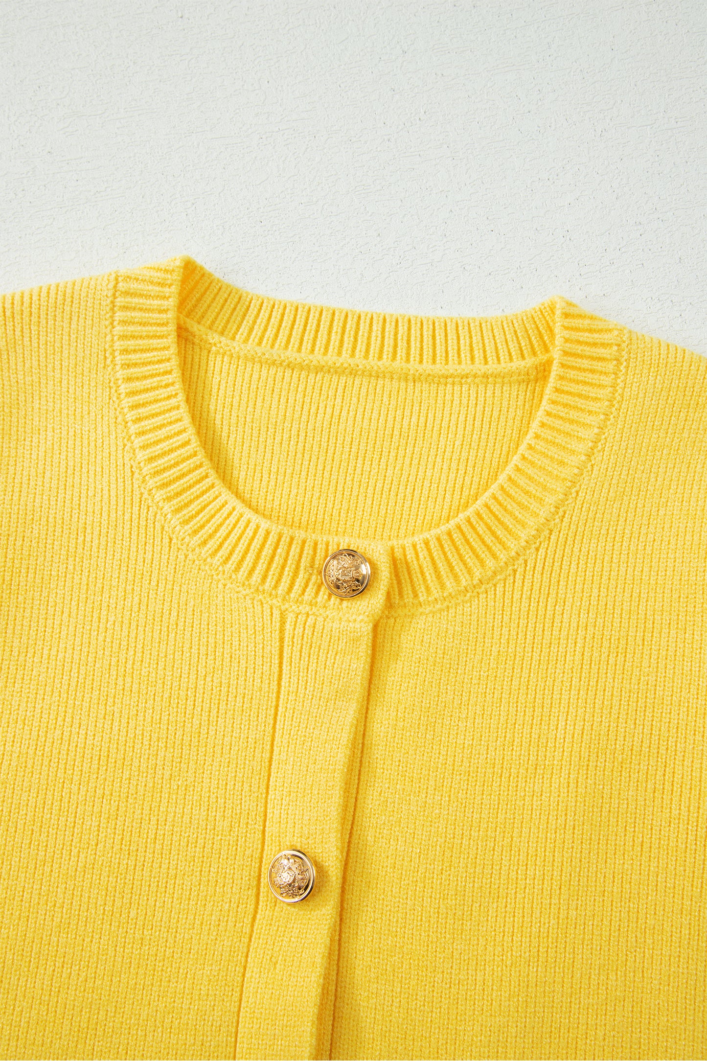 Yellow Cream Solid Color Sleeveless Knit Button Pocketed Sweater-Sweaters & Cardigans/Sweater Vests-[Adult]-[Female]-2022 Online Blue Zone Planet