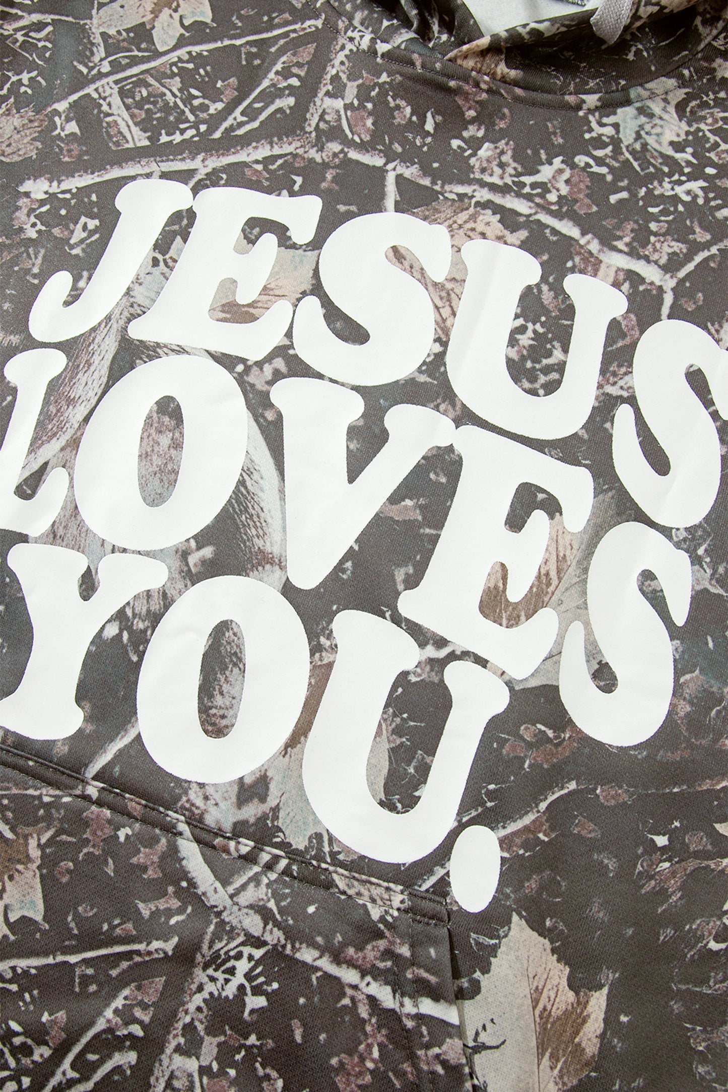 Brown Retro Camouflage Jesus Loves You Print Relaxed Hoodie-Tops / Dresses-[Adult]-[Female]-2022 Online Blue Zone Planet