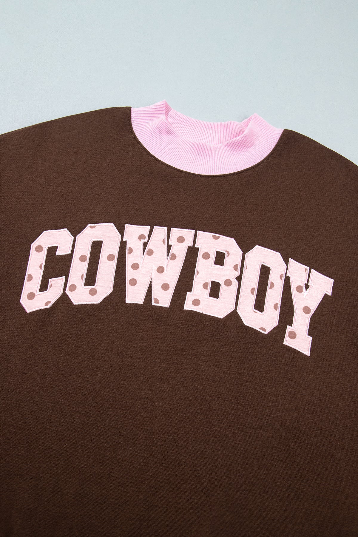 Pink Polka Dot Letter Graphic Colorblock Tunic Sweatshirt-Tops/Sweatshirts & Hoodies-[Adult]-[Female]-2022 Online Blue Zone Planet