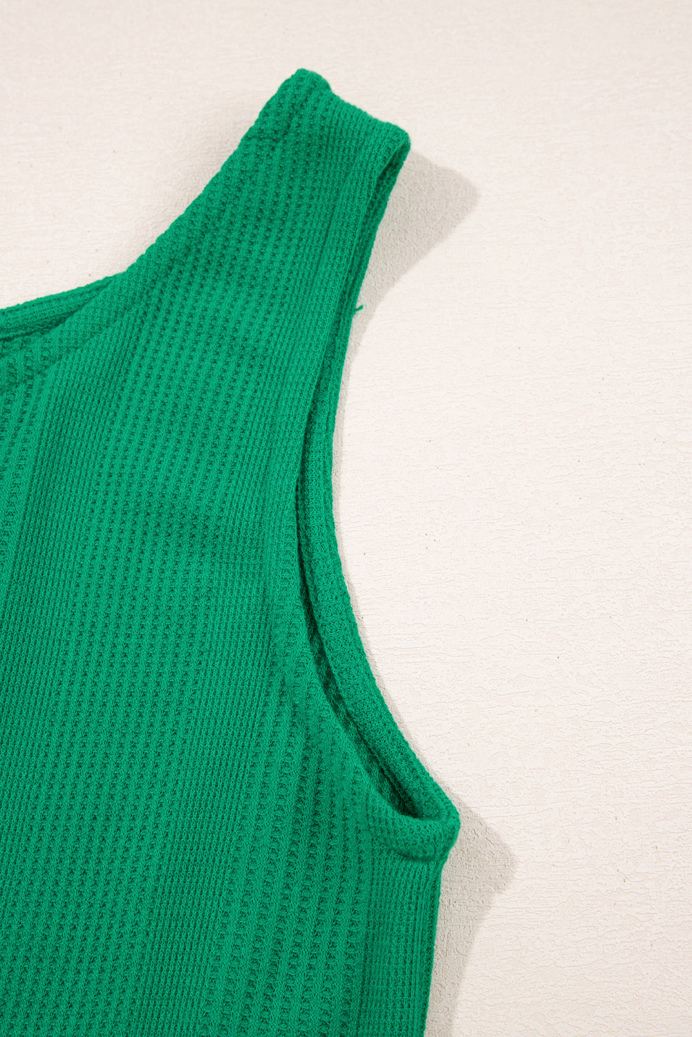 Green Solid Color Ribbed Ruffle Tank Top and Pants Set-Two Piece Sets/Pant Sets-[Adult]-[Female]-2022 Online Blue Zone Planet
