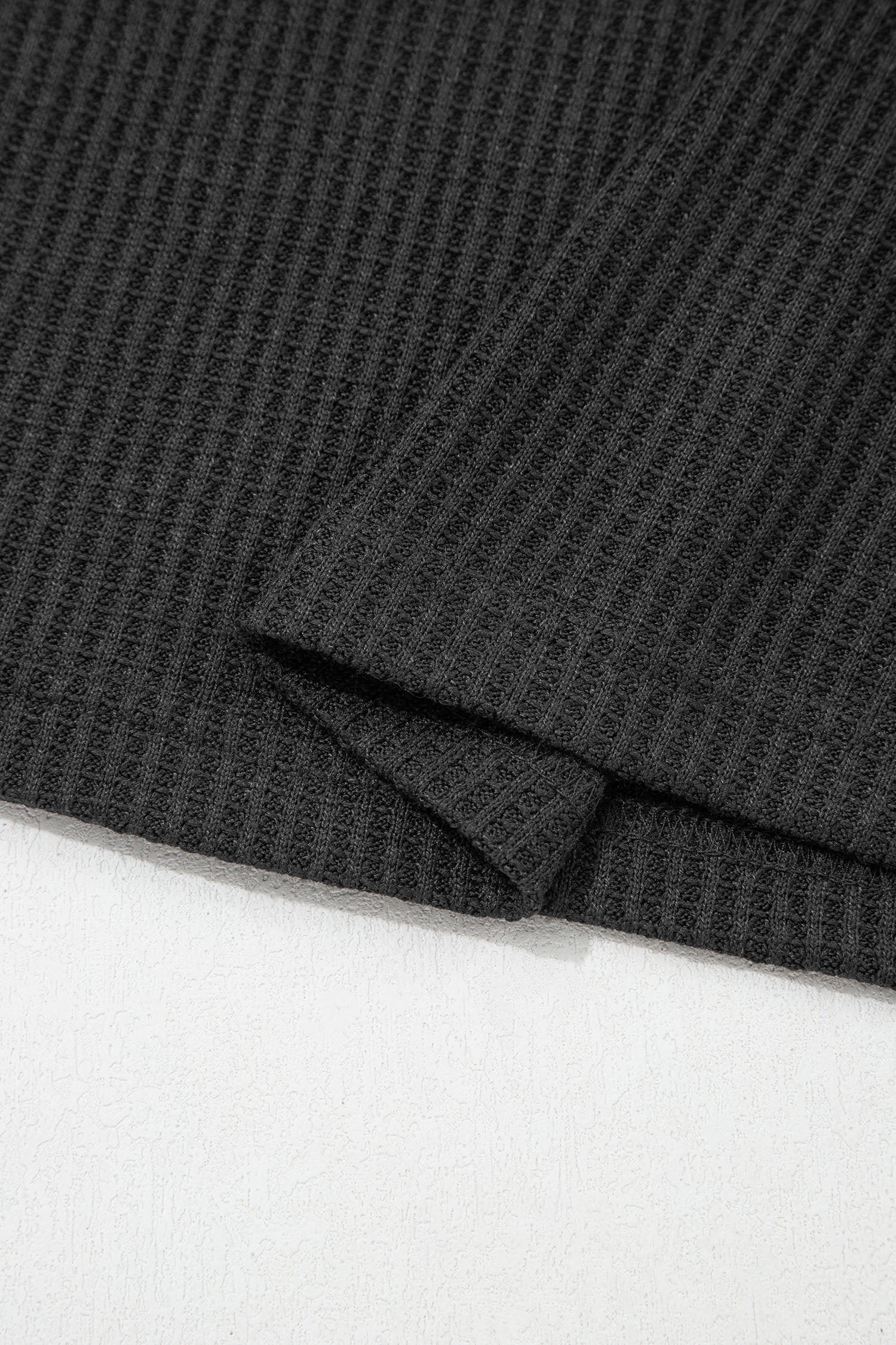 Carbon Grey Waffle Knit Seam Detail Color Block Patchwork Short Sleeve Top-Tops/Tops & Tees-[Adult]-[Female]-2022 Online Blue Zone Planet