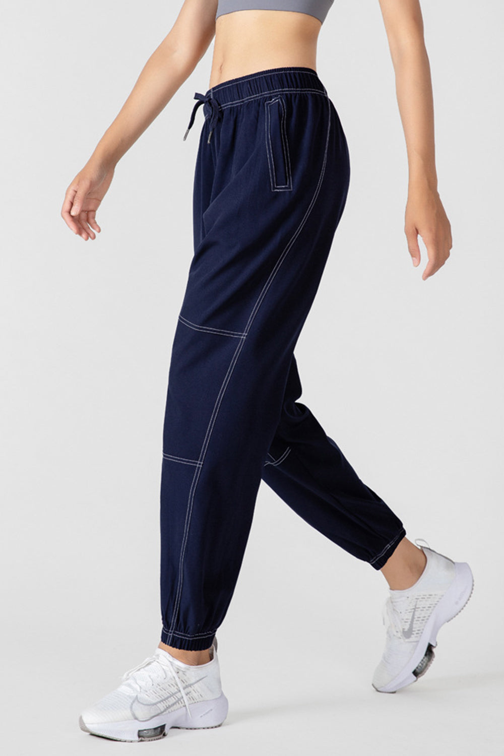 Basic Bae Drawstring Joggers with Pockets-BOTTOM SIZES SMALL MEDIUM LARGE-[Adult]-[Female]-Peacock Blue-S-2022 Online Blue Zone Planet