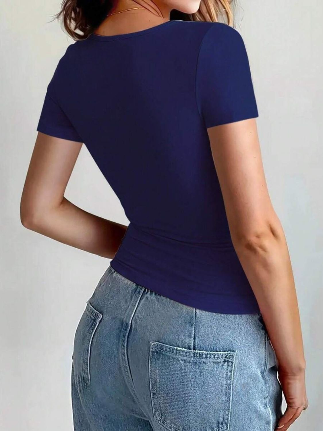 Round Neck Short Sleeve T-Shirt-TOPS / DRESSES-[Adult]-[Female]-2022 Online Blue Zone Planet