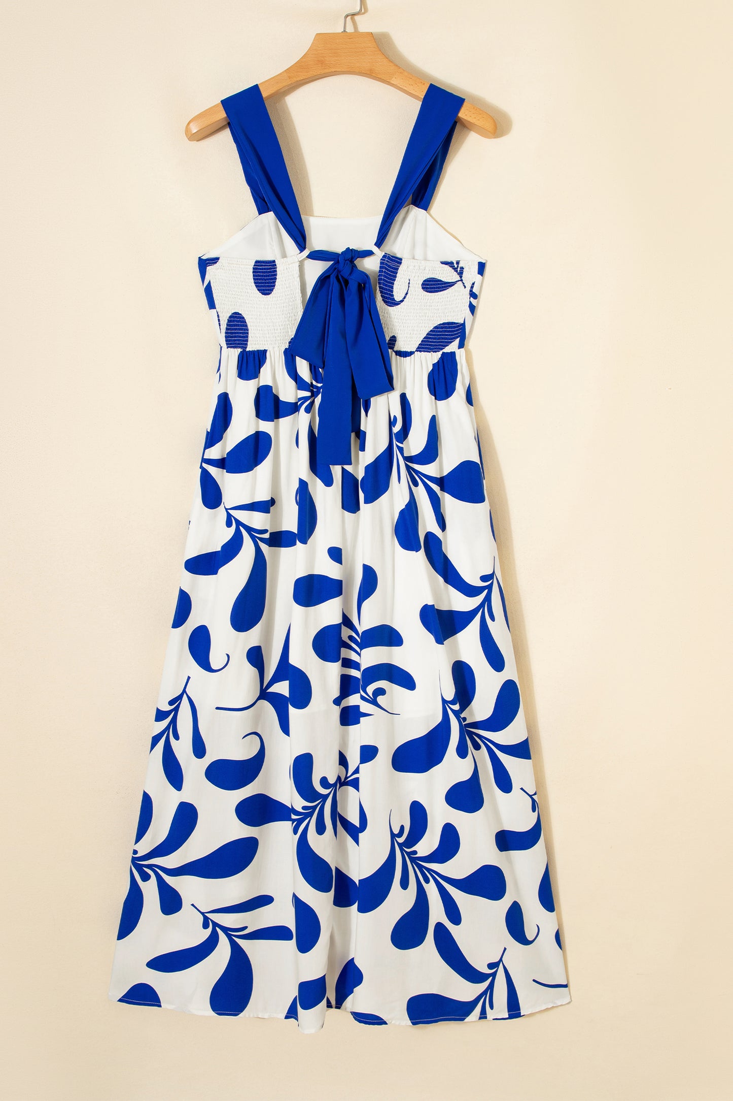 Blue Floral Print Crisscross Tie Back Sleeveless Long Dress-TOPS / DRESSES-[Adult]-[Female]-2022 Online Blue Zone Planet