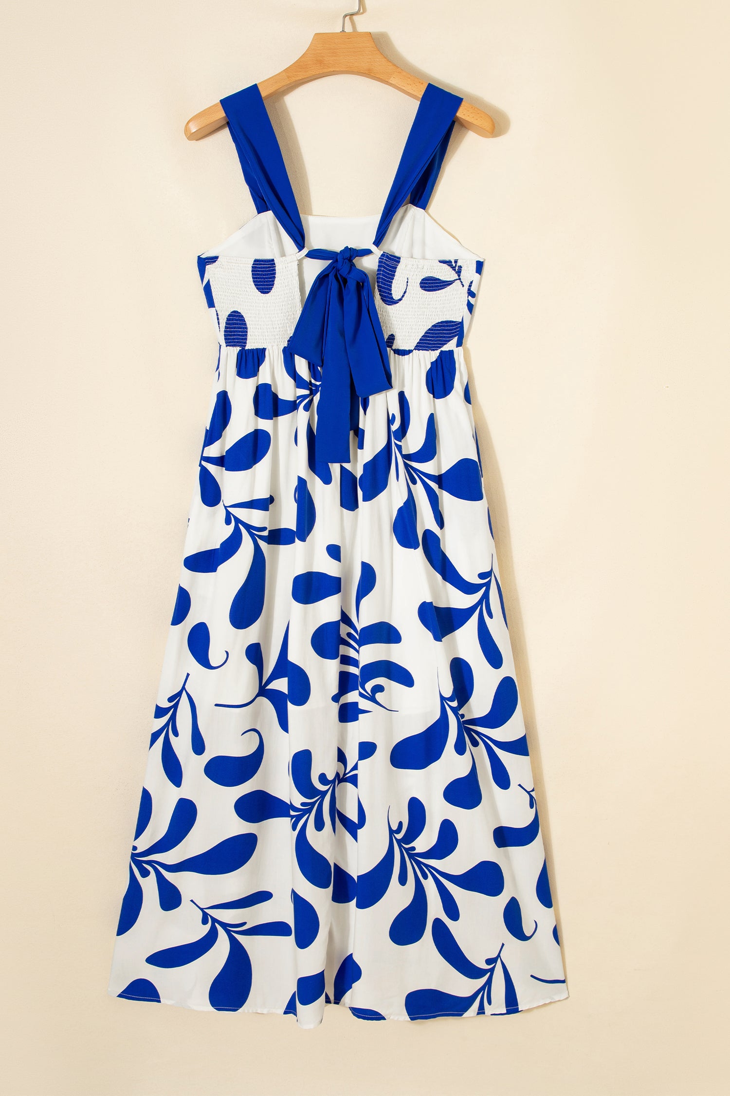 Blue Floral Print Crisscross Tie Back Sleeveless Long Dress-TOPS / DRESSES-[Adult]-[Female]-2022 Online Blue Zone Planet