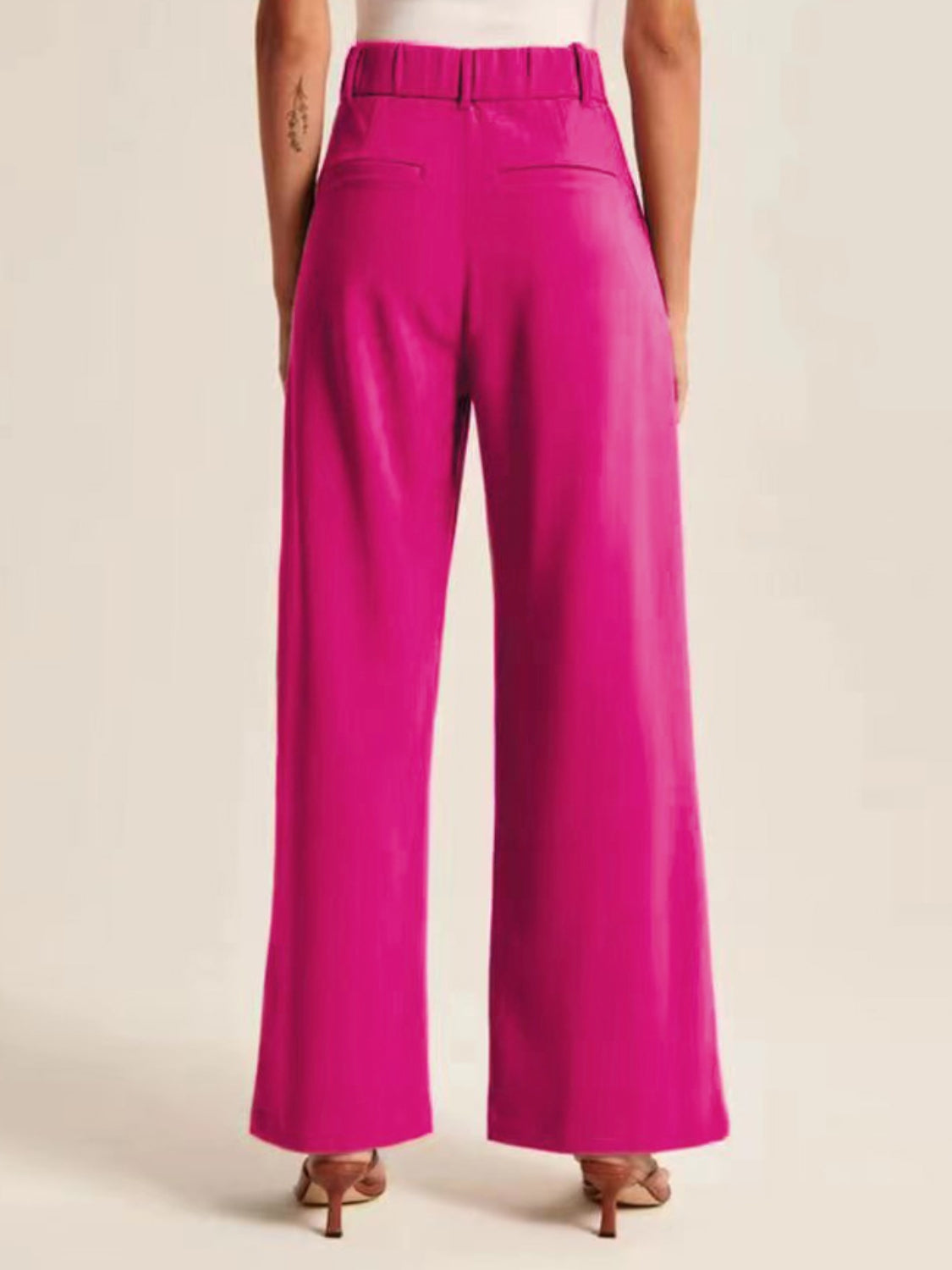 High Waist Wide Leg Pants-BOTTOMS SIZES SMALL MEDIUM LARGE-[Adult]-[Female]-2022 Online Blue Zone Planet