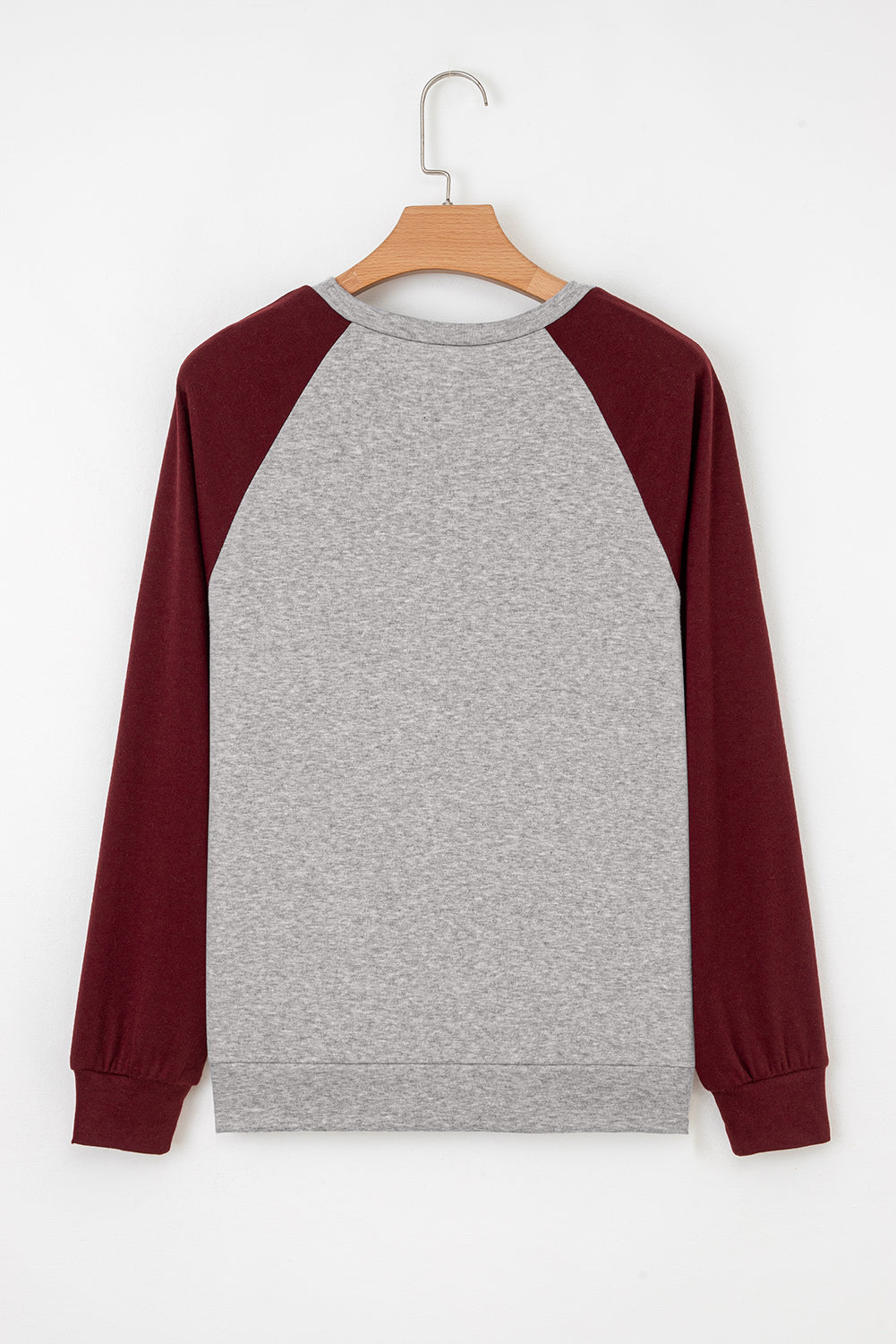 Red Dahlia Colorblock Raglan Long Sleeve T Shirt-Tops/Long Sleeve Tops-[Adult]-[Female]-2022 Online Blue Zone Planet