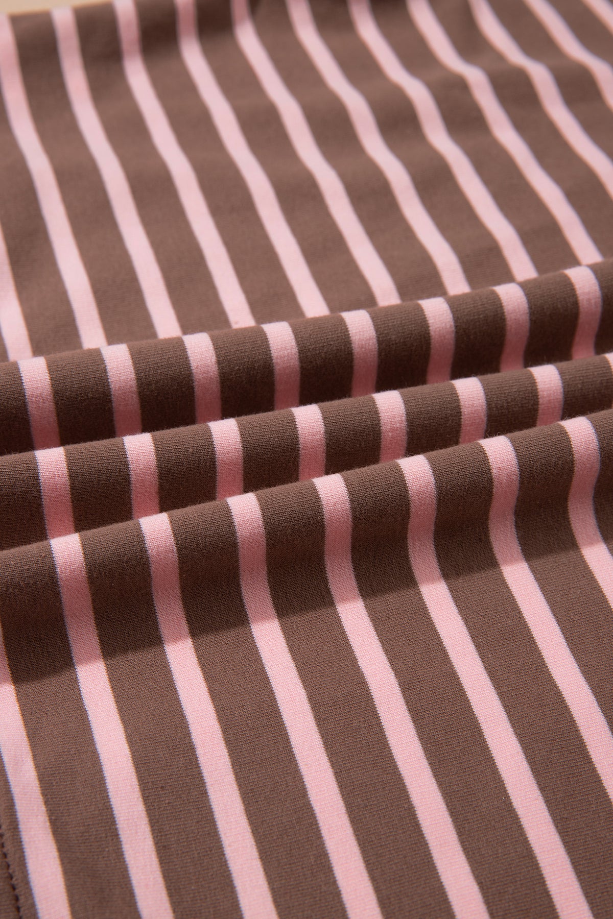 Brown Stripe Striped Drawstring Waist Long Sleeve Top Mini Skort Set-Two Piece Sets/Two Piece Dresses-[Adult]-[Female]-2022 Online Blue Zone Planet