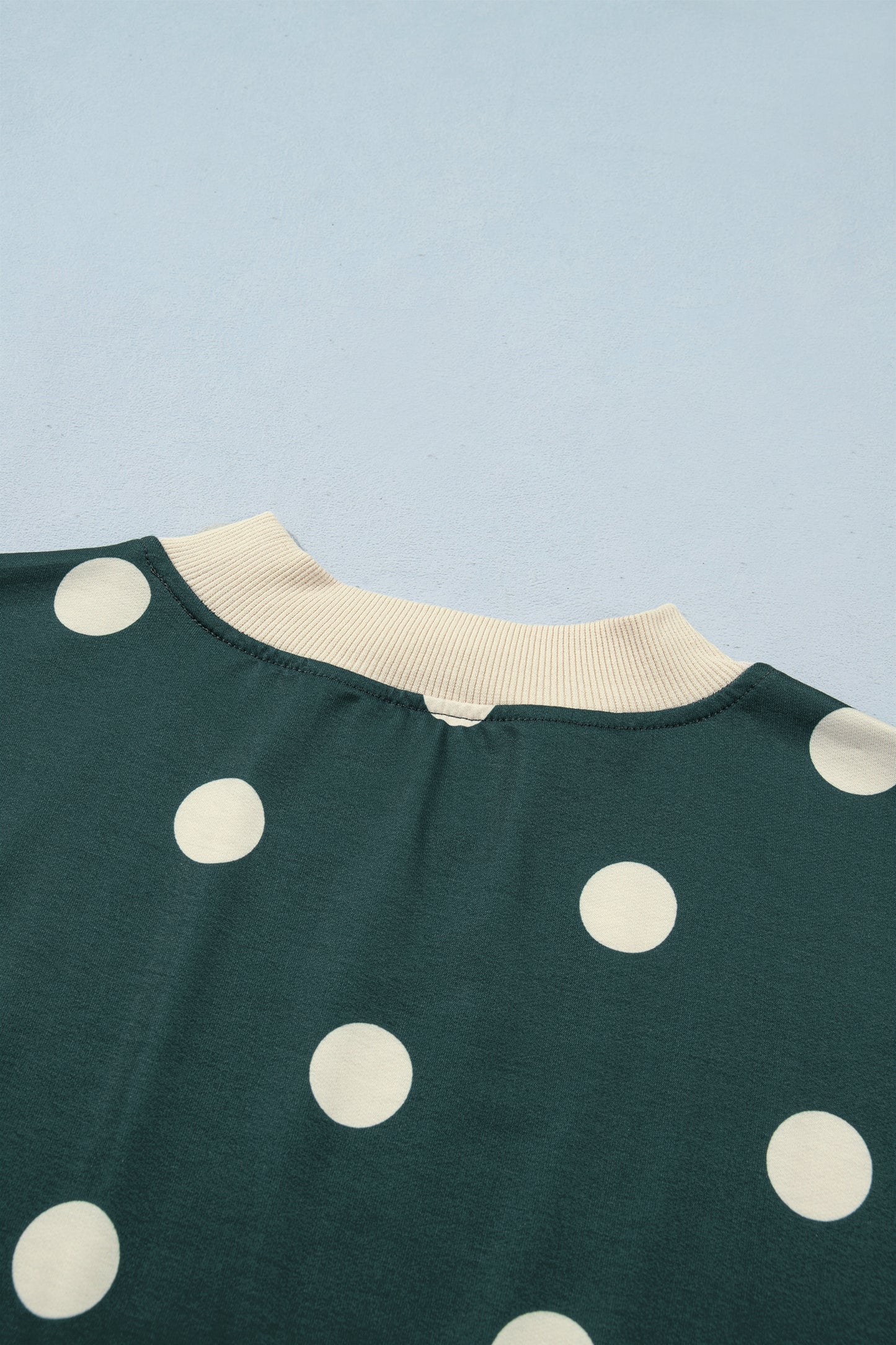 Green Polka Dot Print Color Block Trim Baggy Pullover Drawstring Skirt 2pcs Set-Two Piece Sets/Two Piece Dresses-[Adult]-[Female]-2022 Online Blue Zone Planet