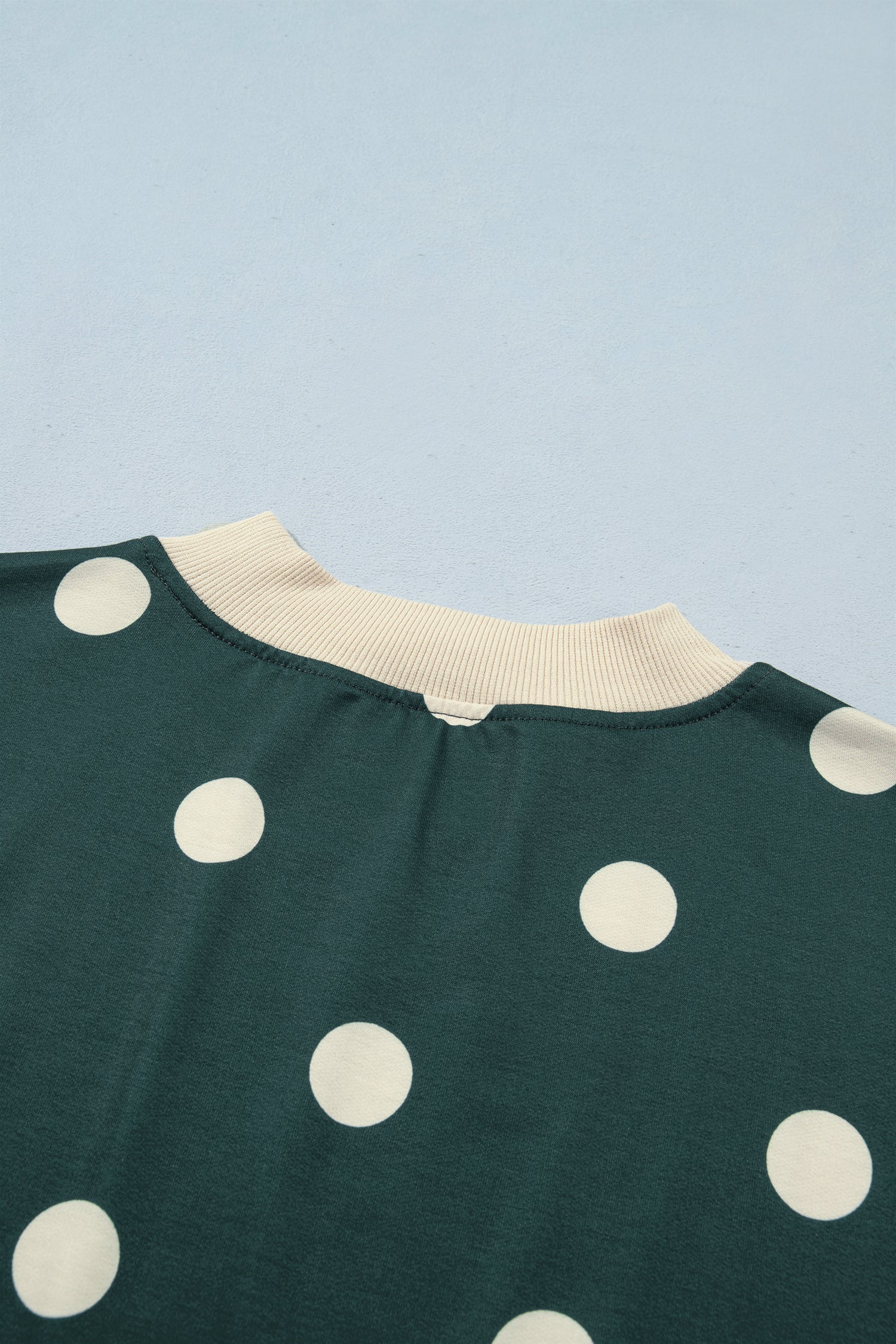 Green Polka Dot Print Color Block Trim Baggy Pullover Drawstring Skirt 2pcs Set-Two Piece Sets/Two Piece Dresses-[Adult]-[Female]-2022 Online Blue Zone Planet