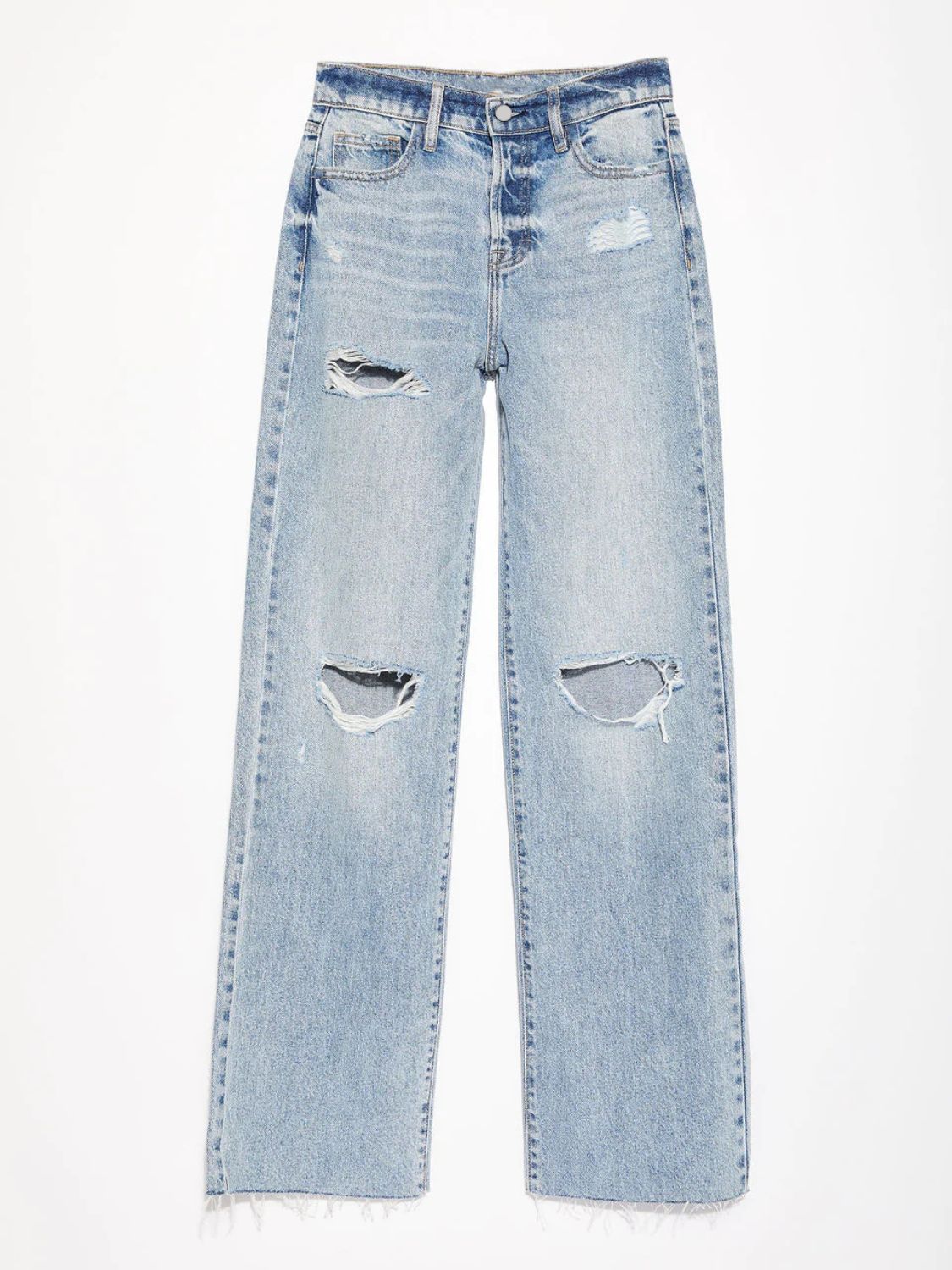 Distressed Straight Leg Jeans with Pockets-TOPS / DRESSES-[Adult]-[Female]-2022 Online Blue Zone Planet