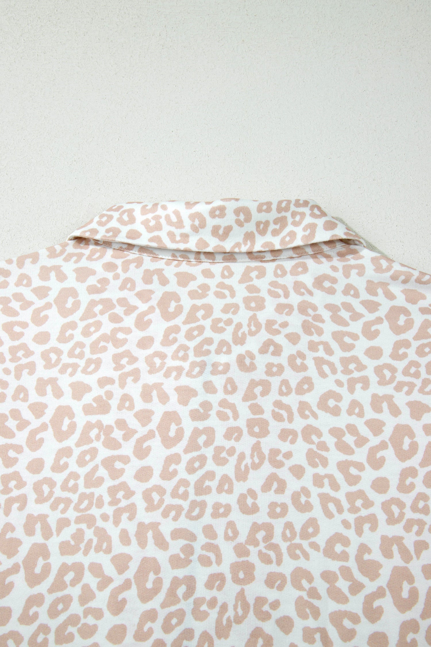 Beige Leopard Zip Polo Top 2pcs Short Set-Two Piece Sets/Short Sets-[Adult]-[Female]-2022 Online Blue Zone Planet