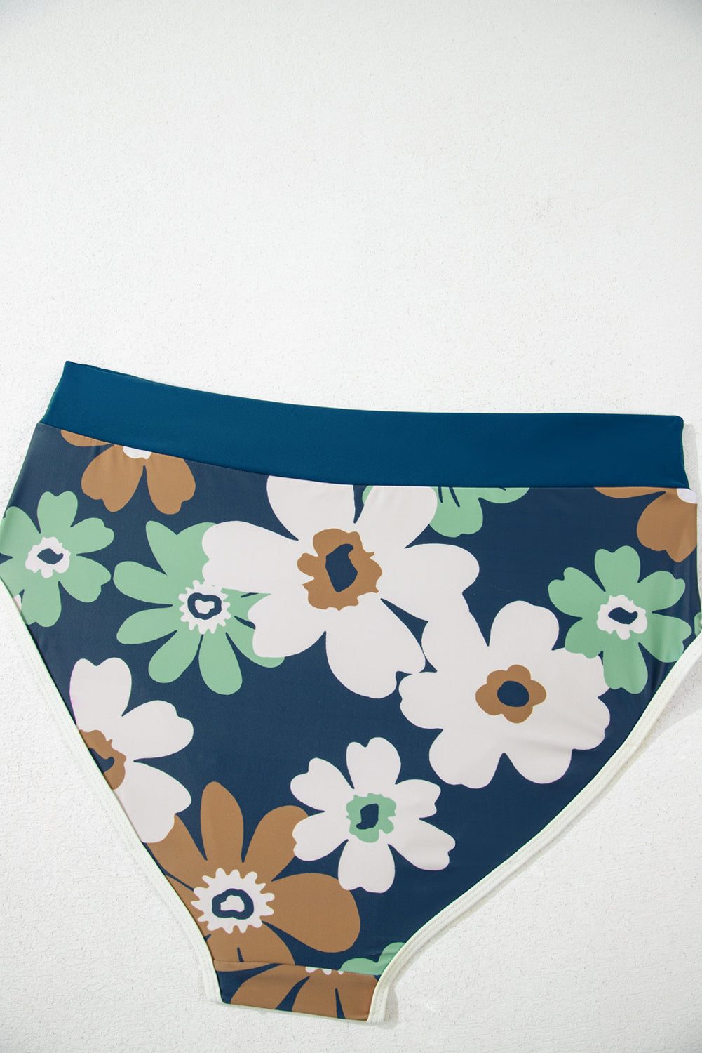 Green Floral Printed Zipped Plus Size Two Pieces Bikini-Plus Size/Plus Size Swimwear-[Adult]-[Female]-2022 Online Blue Zone Planet