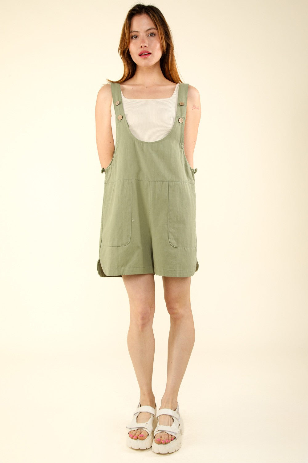 VERY J Adjustable Waist Suspender Overalls with Pockets-TOPS / DRESSES-[Adult]-[Female]-2022 Online Blue Zone Planet