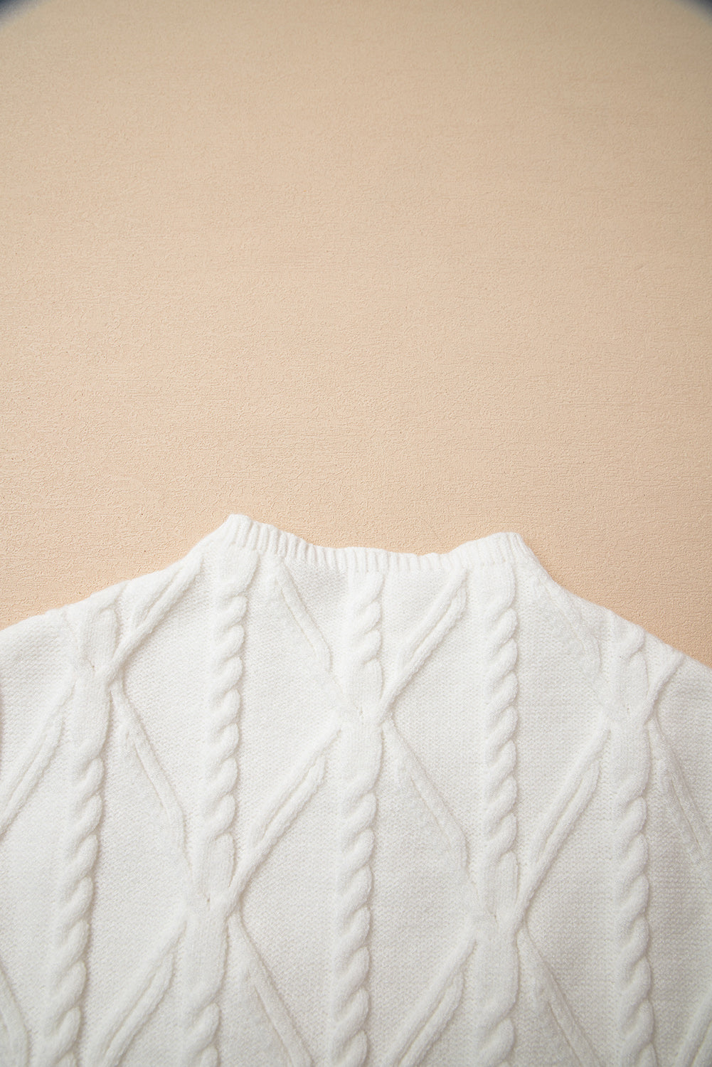 White Pearled High Neck Textured Knit Sweater Vest-TOPS / DRESSES-[Adult]-[Female]-2022 Online Blue Zone Planet