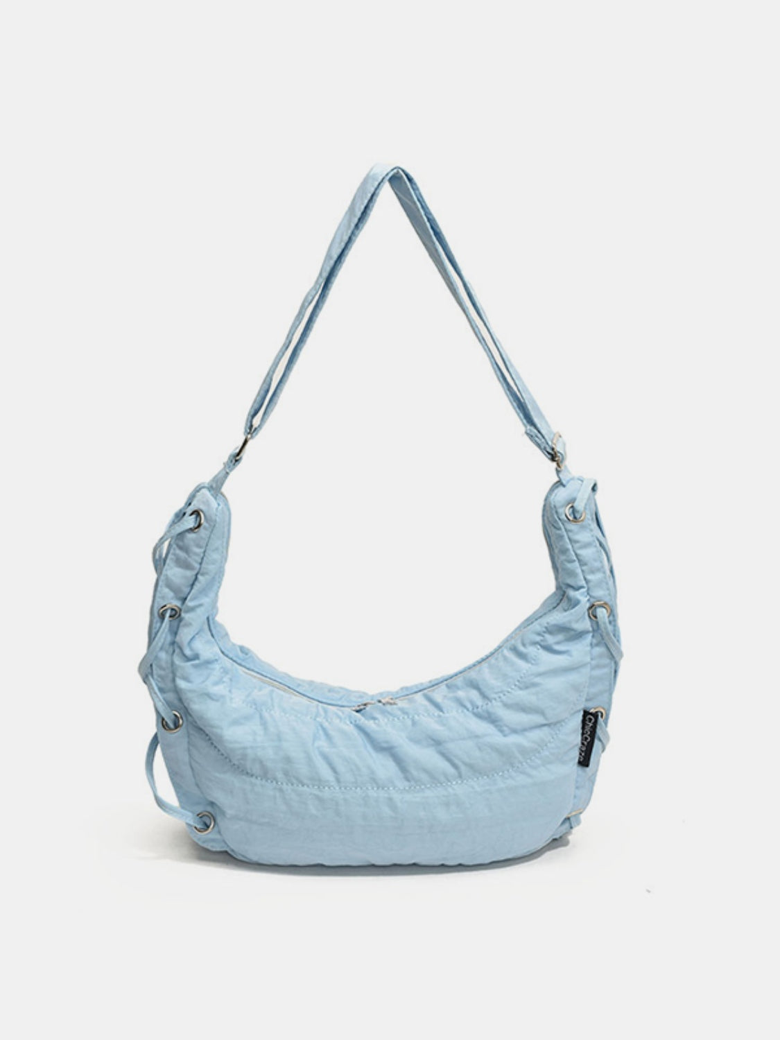 Lace-Up Polyester Crossbody Bag-HANDBAGS-[Adult]-[Female]-Pastel Blue-One Size-2022 Online Blue Zone Planet