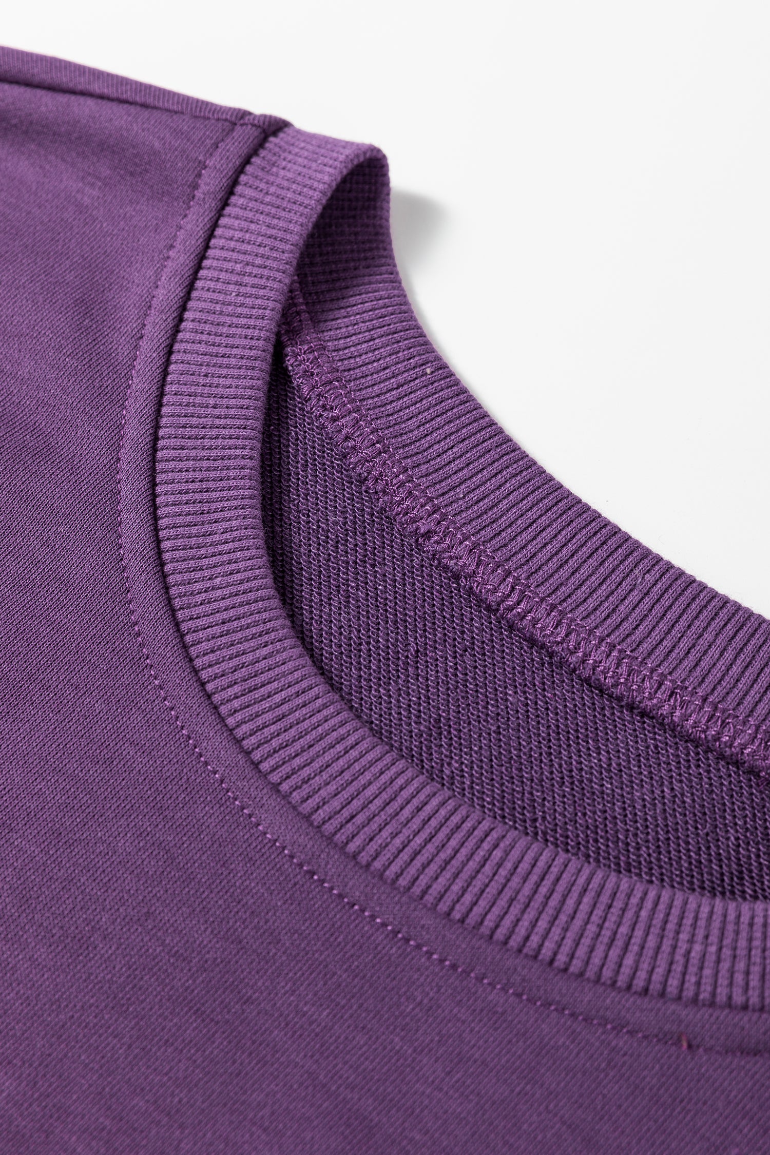 Orchid Mist Solid Color Oversize Slit Sweatshirt Ribbed Leggings 2pcs Set-Two Piece Sets/Pant Sets-[Adult]-[Female]-2022 Online Blue Zone Planet