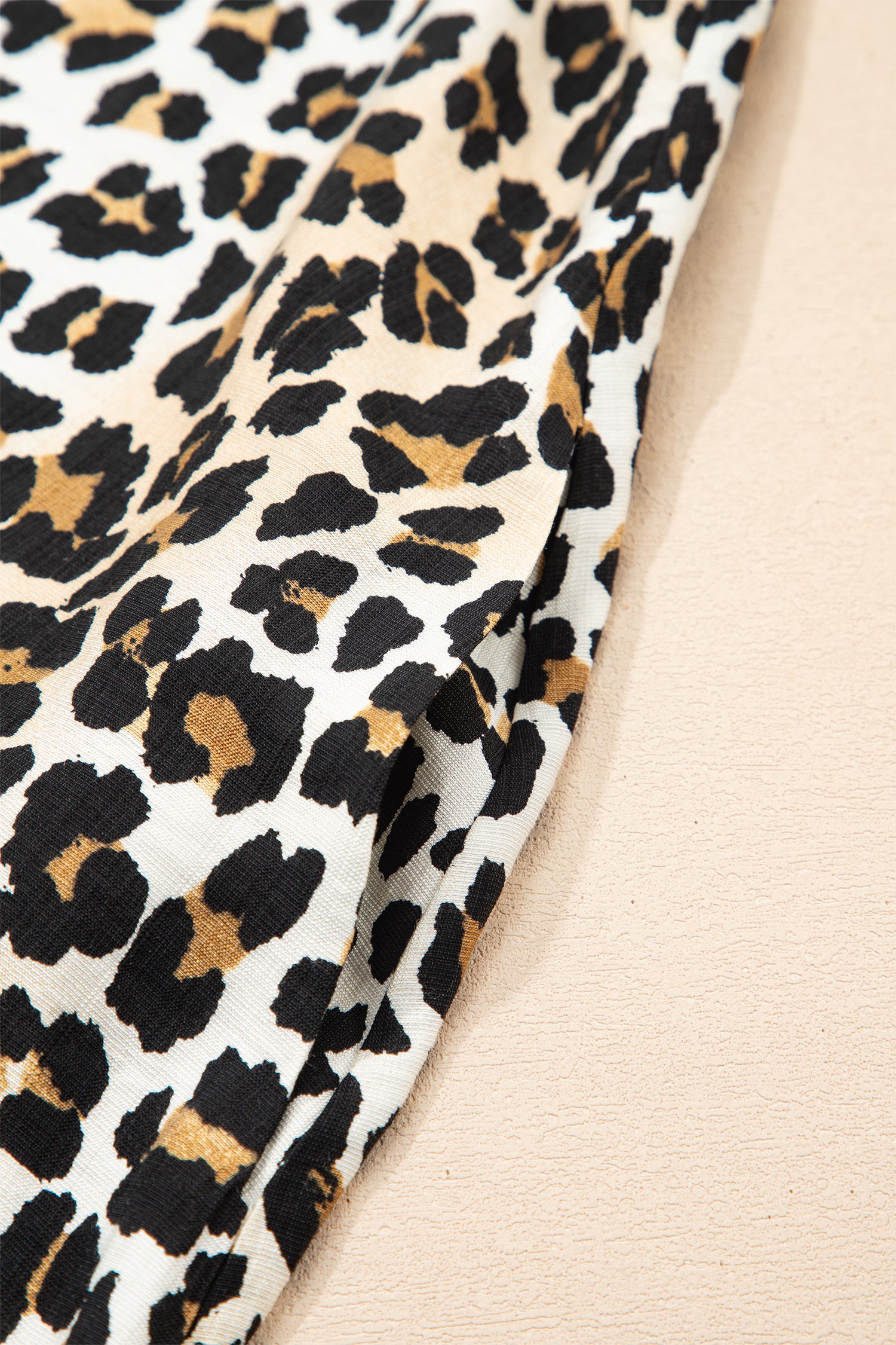 Multicolour Half Buttons Short Sleeve Loose Leopard Mini Dress with Pockets-TOPS / DRESSES-[Adult]-[Female]-2022 Online Blue Zone Planet