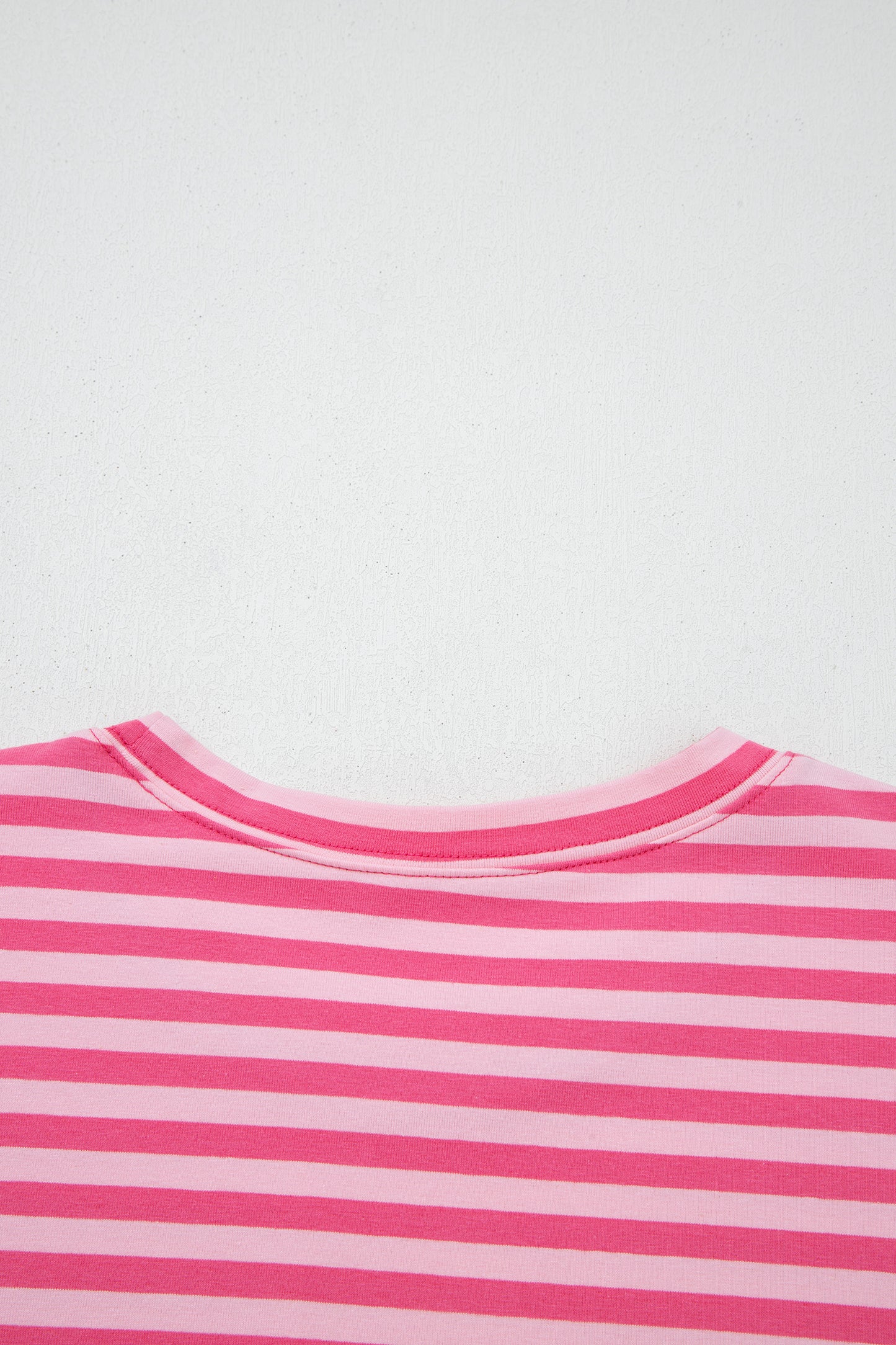 Rose Stripe Drop Shoulder Round Neck Top and Buttoned Straight Pants Two Piece Set-Two Piece Sets/Pant Sets-[Adult]-[Female]-2022 Online Blue Zone Planet