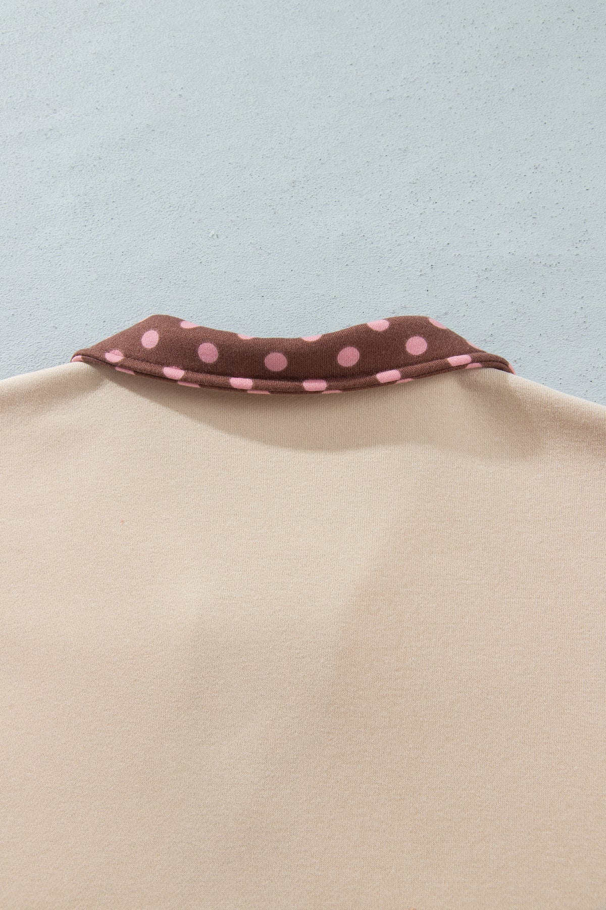 Brown Polka Dot Contrast Baggy Pullover and Elastic Waist Shorts 2pcs Set-Two Piece Sets/Short Sets-[Adult]-[Female]-2022 Online Blue Zone Planet