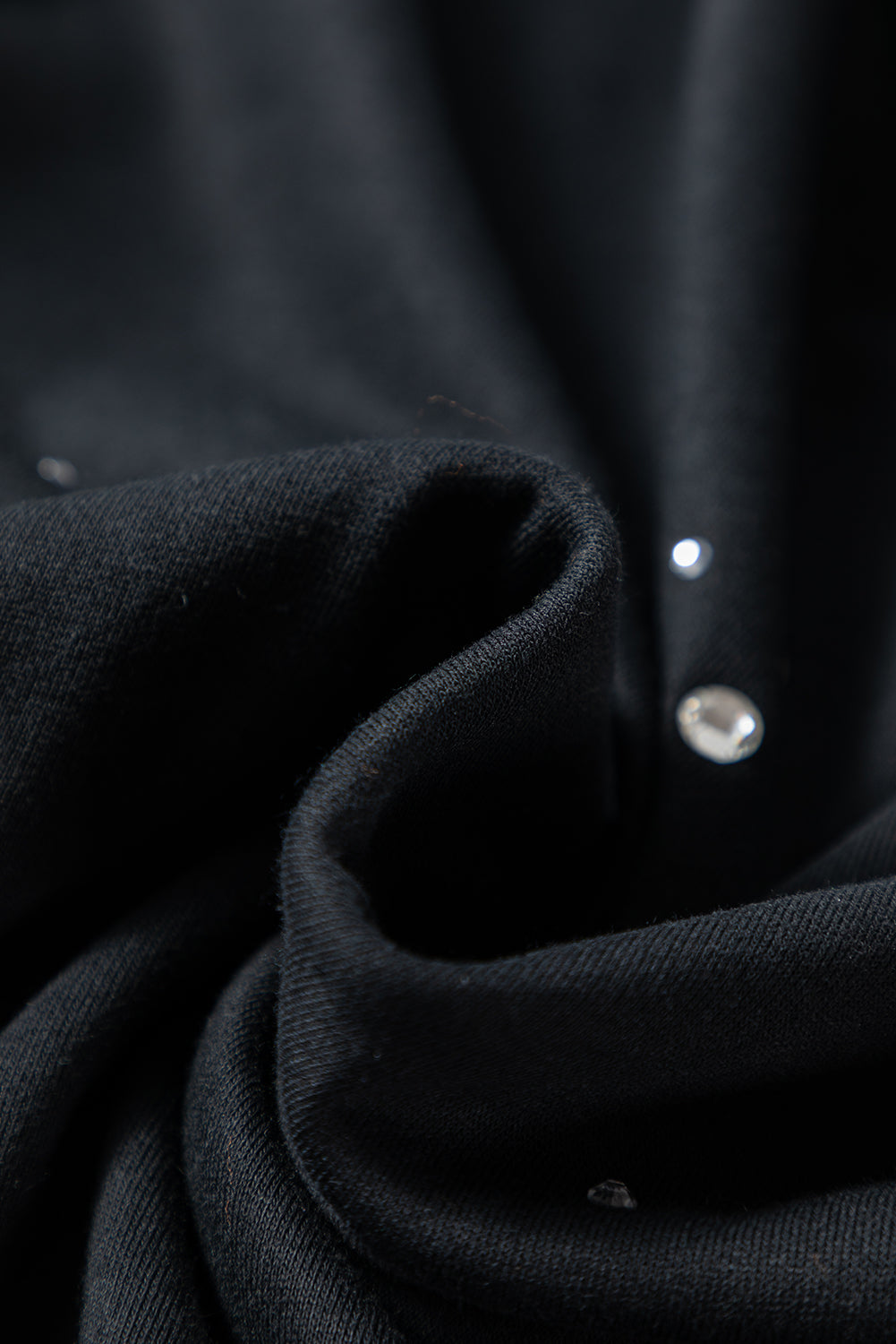 Black Rhinestone Embellished Drop Shoulder Ribbed Cuffs Wholesale Sweatshirt-Tops/Sweatshirts & Hoodies-[Adult]-[Female]-2022 Online Blue Zone Planet