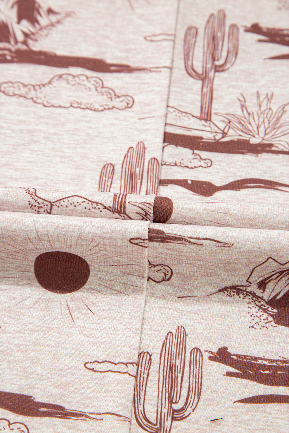 Brown Desert Sand Print Short Sleeve Knit Top-Tops/Tops & Tees-[Adult]-[Female]-2022 Online Blue Zone Planet