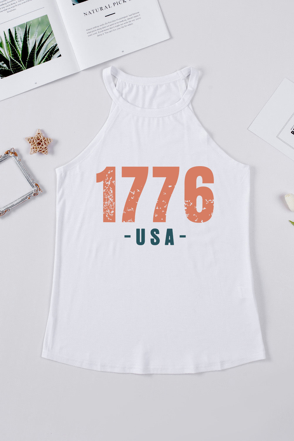 Blue Zone Planet | 1776 USA Round Neck Tank-TOPS / DRESSES-[Adult]-[Female]-2022 Online Blue Zone Planet