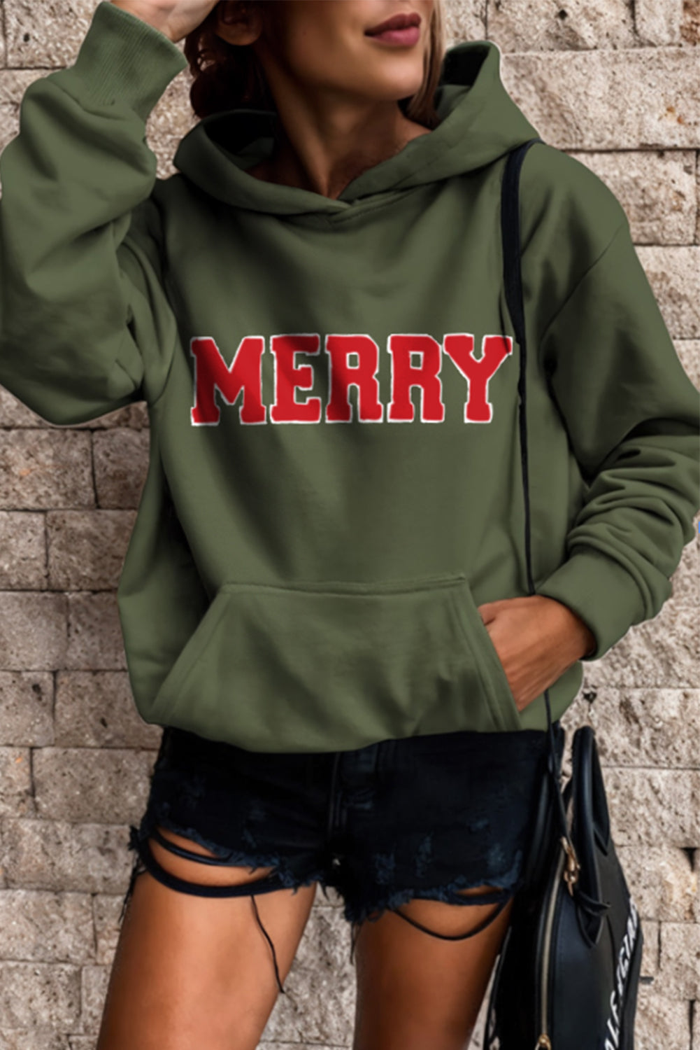 Green Loose Kangaroo Pocket Hoodie-Tops / Dresses-[Adult]-[Female]-Green-S-2022 Online Blue Zone Planet
