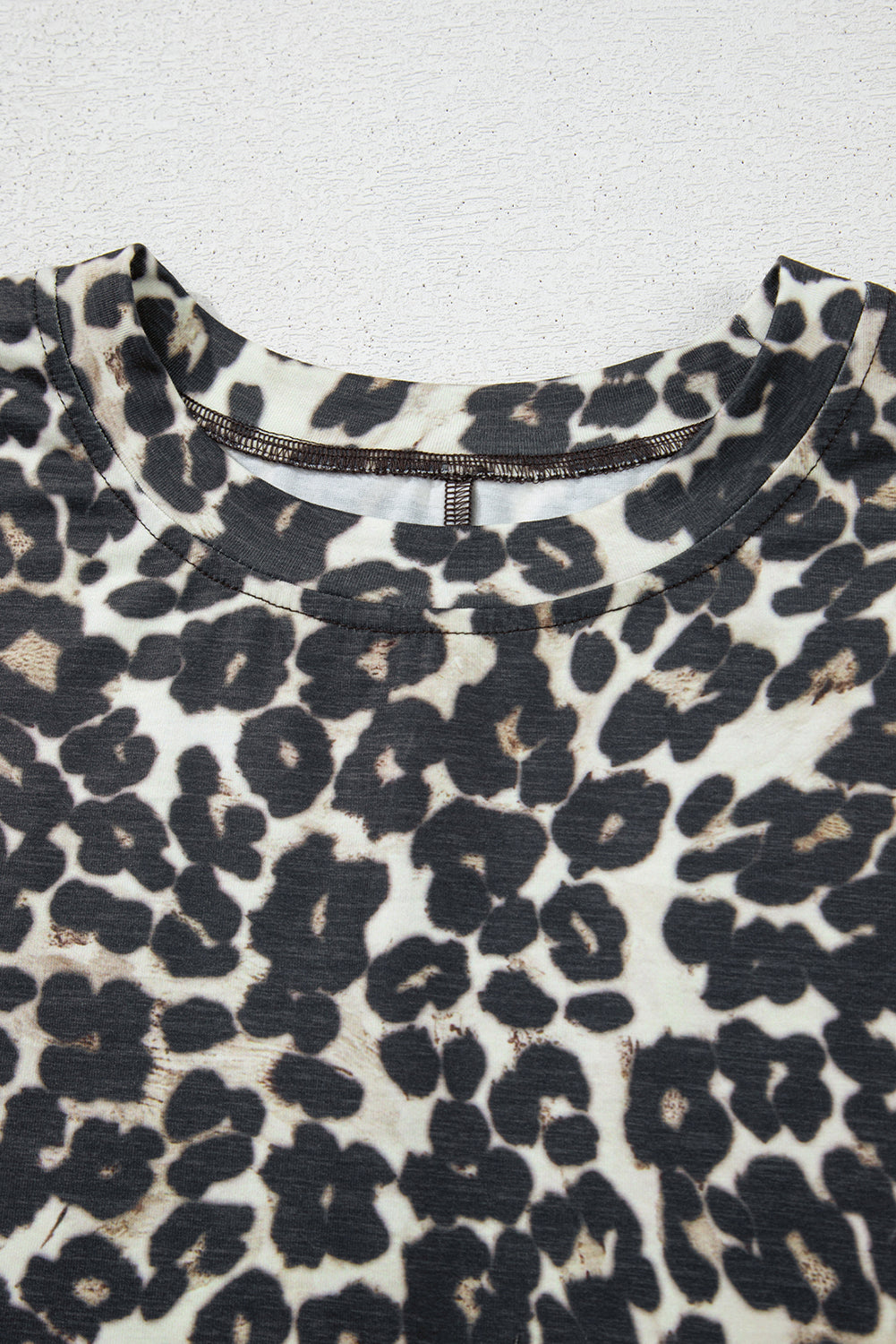 Black Cheetah Printed Casual Tee and Shorts Lounge Set-Loungewear & Sleepwear/Loungewear-[Adult]-[Female]-2022 Online Blue Zone Planet