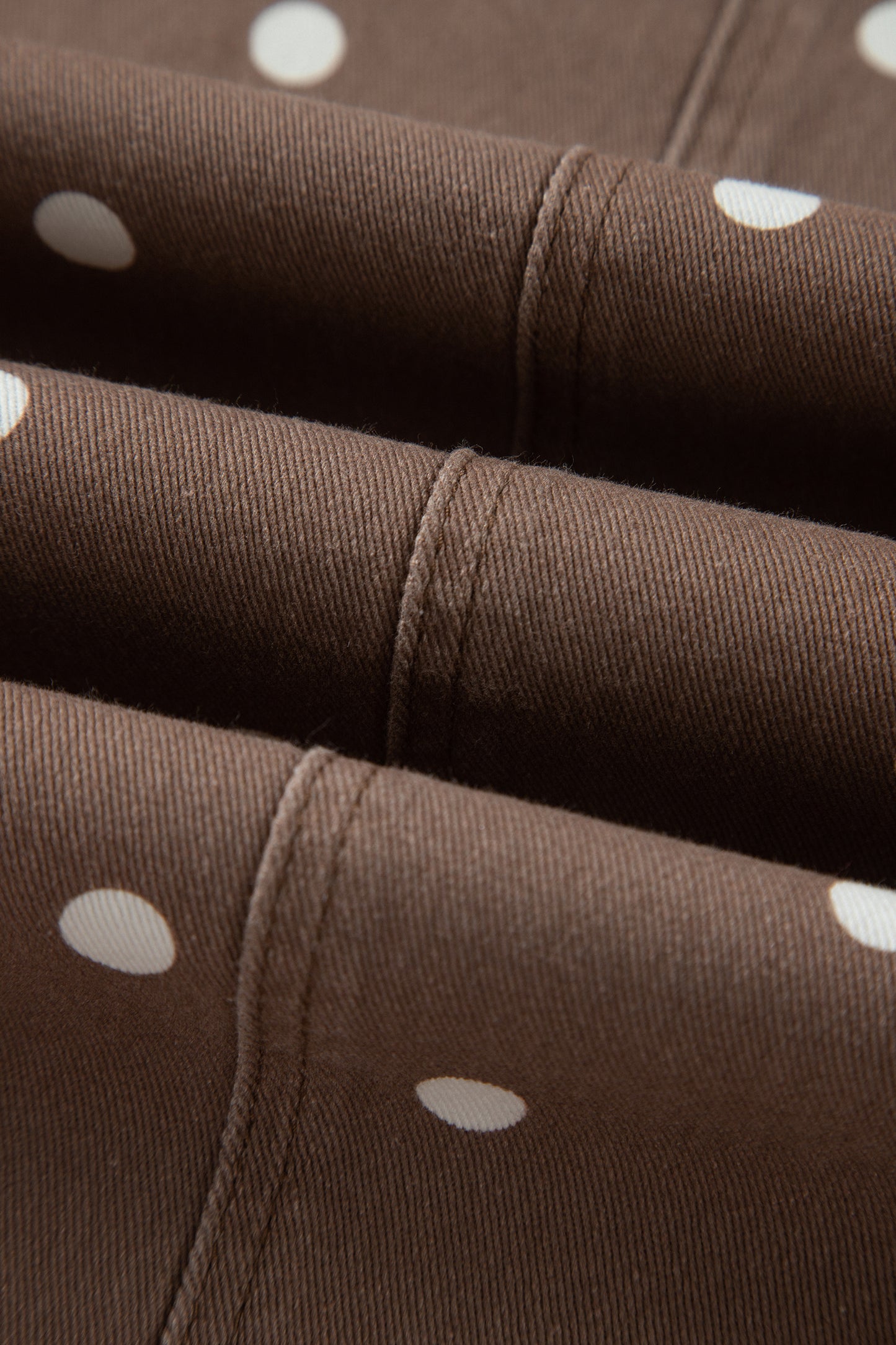 Brown Tailored Seam Polka Dot Print Barrel Casual Jeans-Bottoms/Jeans-[Adult]-[Female]-2022 Online Blue Zone Planet