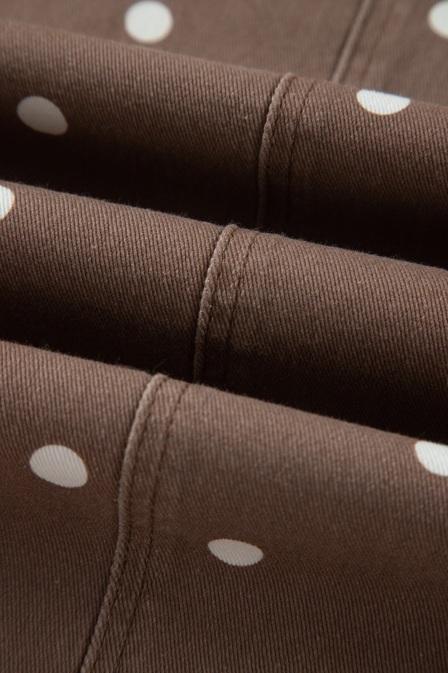 Brown Tailored Seam Polka Dot Print Barrel Casual Jeans-Bottoms/Jeans-[Adult]-[Female]-2022 Online Blue Zone Planet