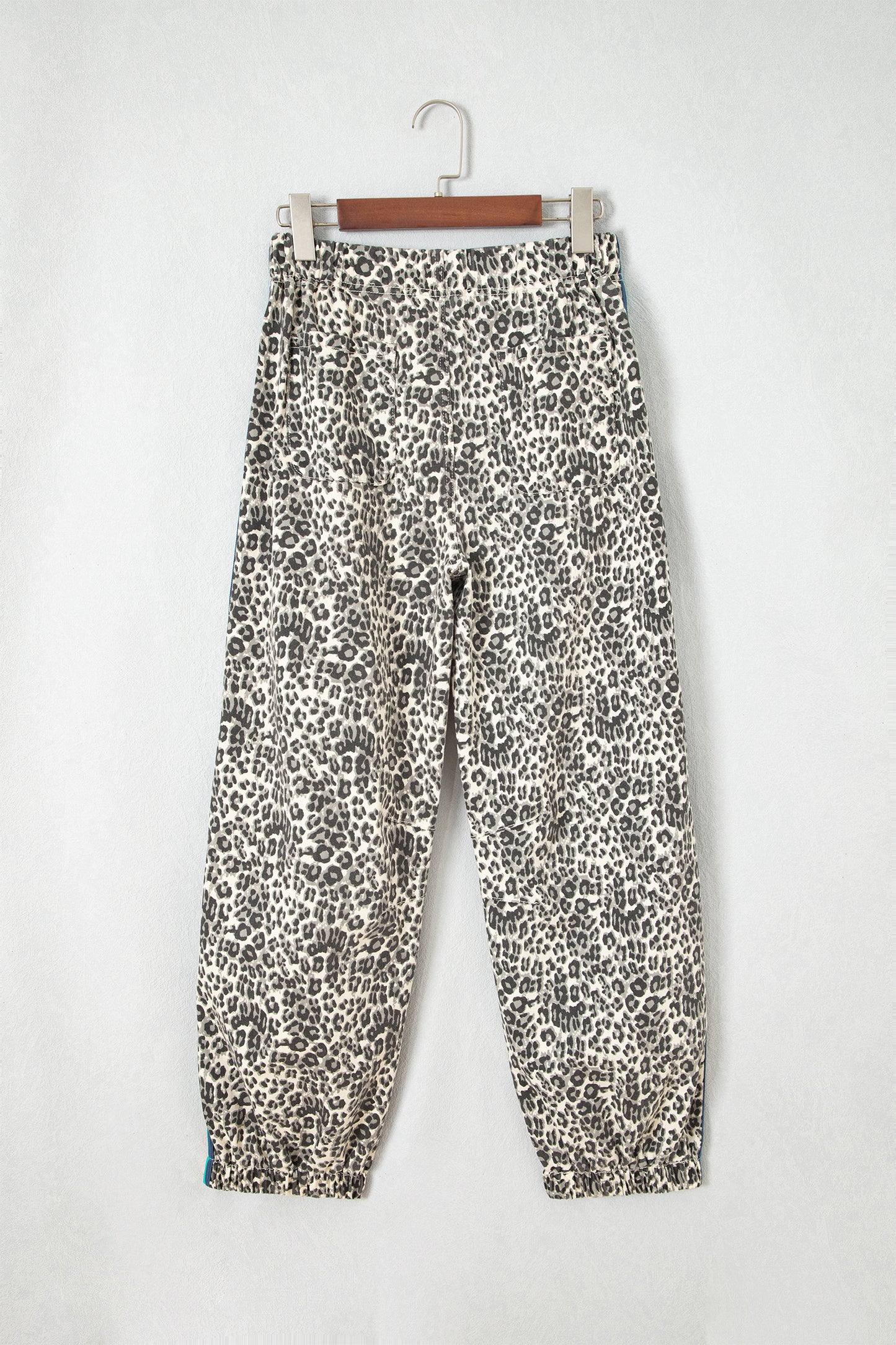 Brown Leopard Print Rainbow Striped Detail Buttoned Loose Jogger Jeans-Bottoms/Jeans-[Adult]-[Female]-2022 Online Blue Zone Planet
