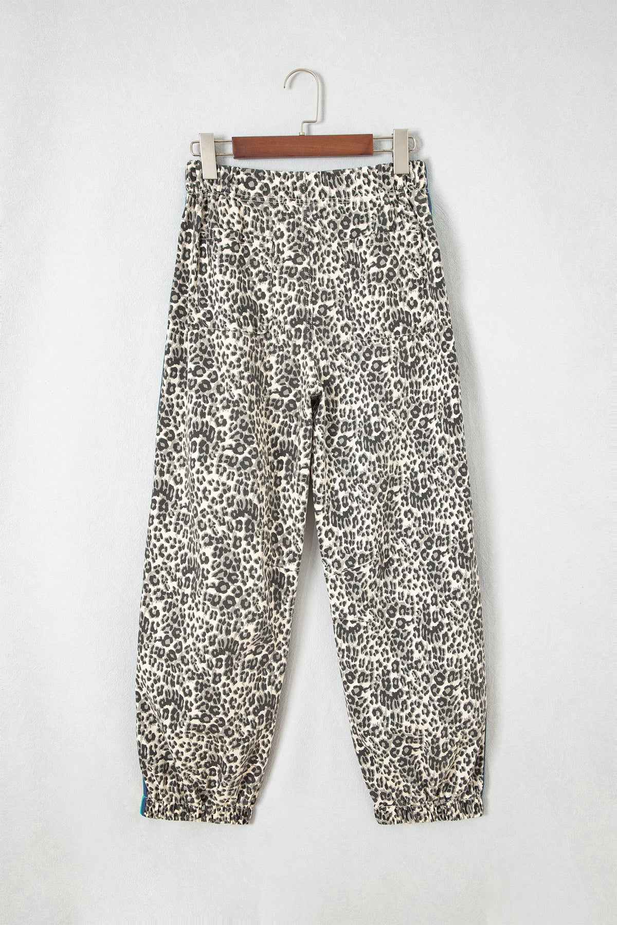 Brown Leopard Print Rainbow Striped Detail Buttoned Loose Jogger Jeans-Bottoms/Jeans-[Adult]-[Female]-2022 Online Blue Zone Planet