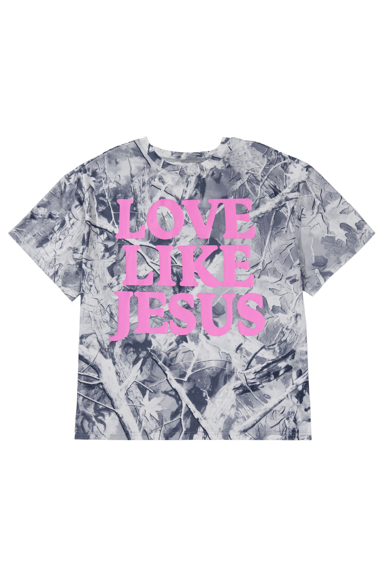 Gray Woodland Camouflage Love Like Jesus Plus Size T Shirt-Plus Size/Plus Size Tops/Plus Size Tops & Tees-[Adult]-[Female]-2022 Online Blue Zone Planet