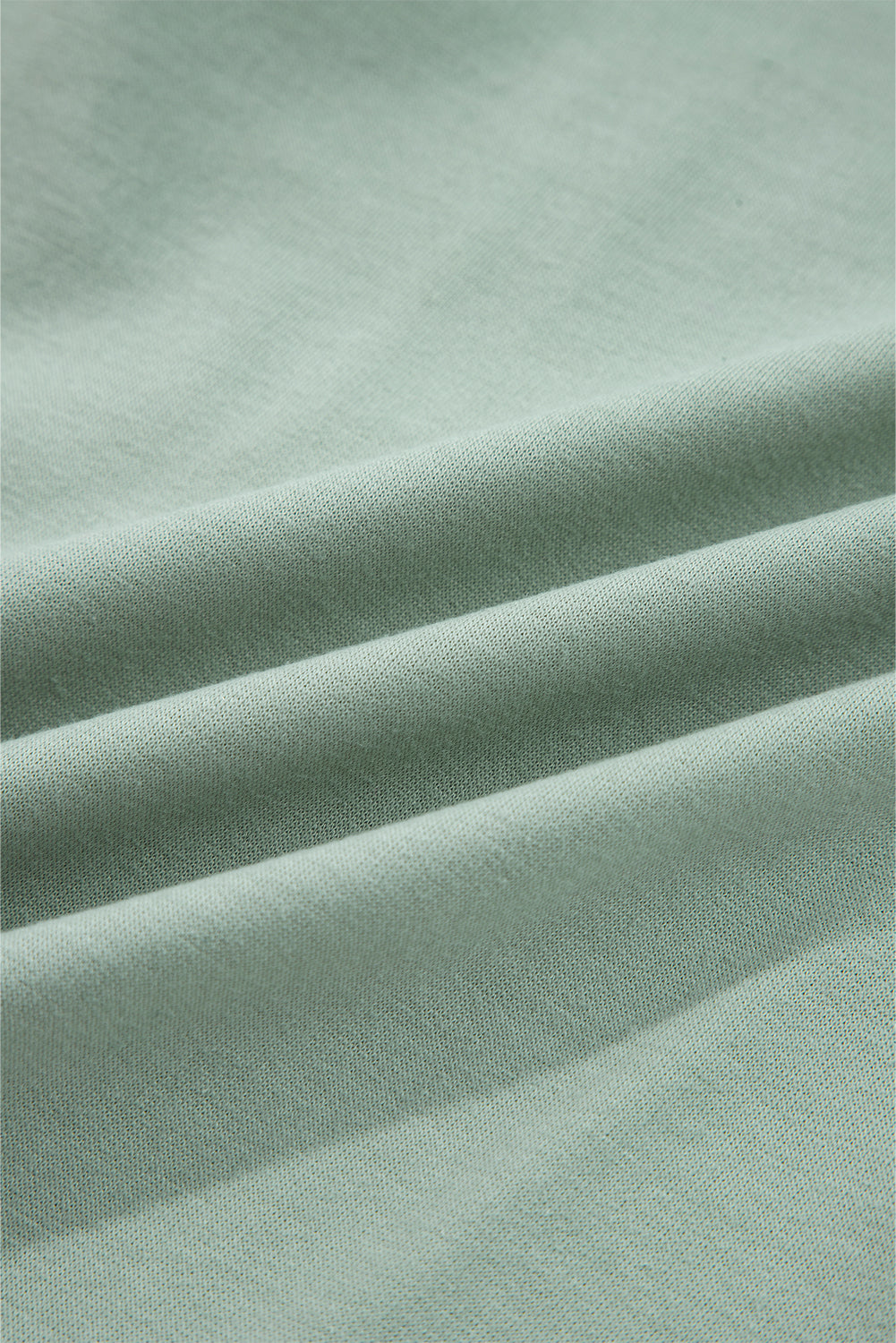 Smoke Green Raw Edge Flower Patch Drop Shoulder Casual Top-Tops/Long Sleeve Tops-[Adult]-[Female]-2022 Online Blue Zone Planet