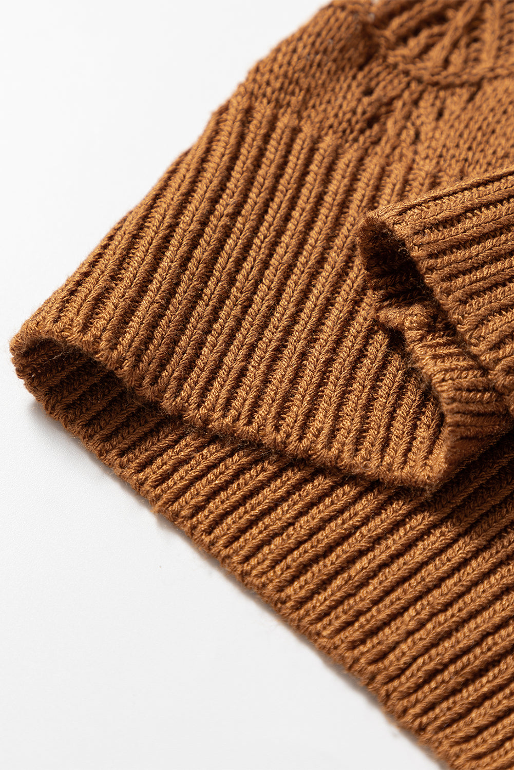 Brown Lightweight Buttoned Front Crochet Cardigan-TOPS / DRESSES-[Adult]-[Female]-2022 Online Blue Zone Planet