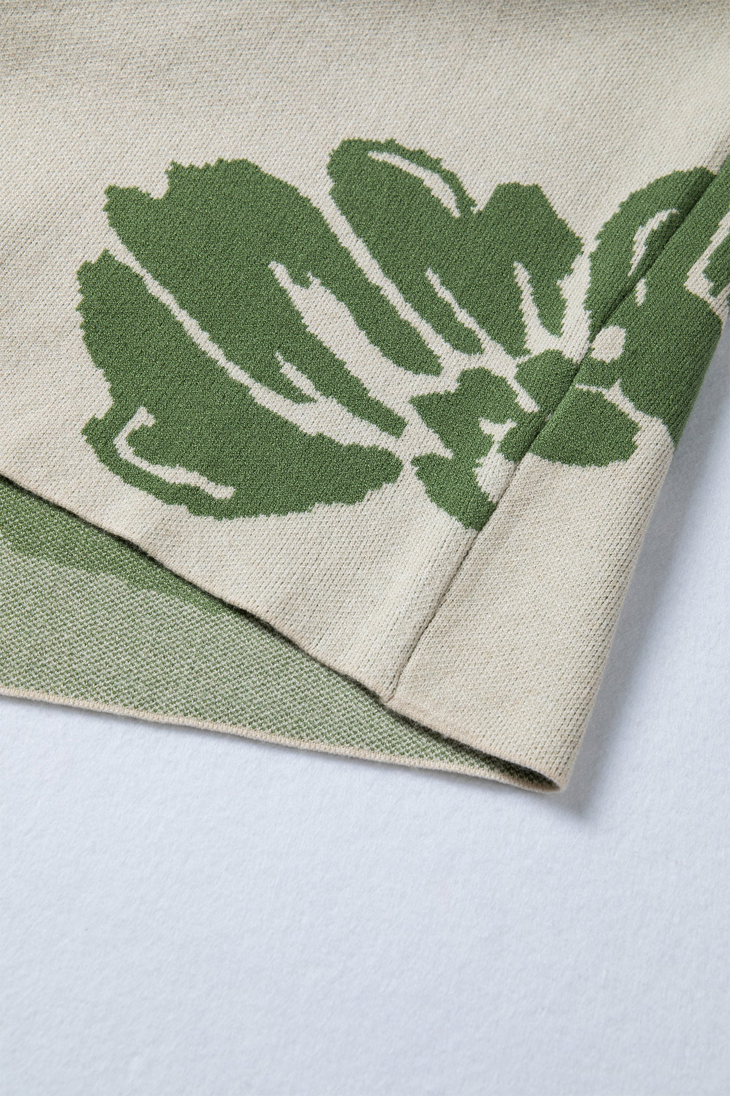 Green Bold Flower Pattern Wide Sleeve Baggy Sweater-TOPS / DRESSES-[Adult]-[Female]-2022 Online Blue Zone Planet