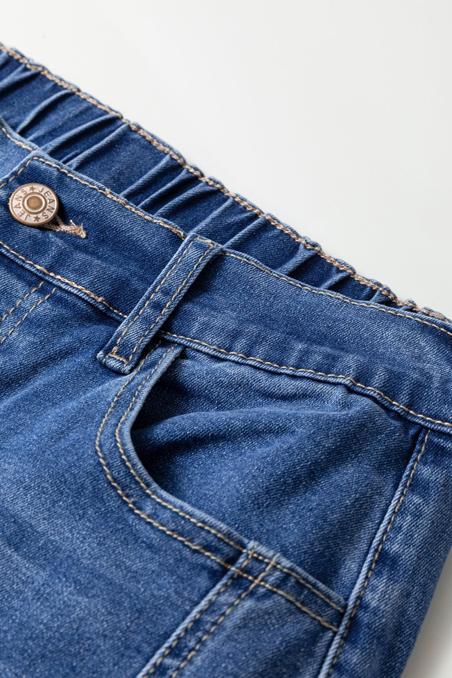 Blue 4 Buttons Front Tapered Casual Loose Fit Jeans-Bottoms/Jeans-[Adult]-[Female]-2022 Online Blue Zone Planet