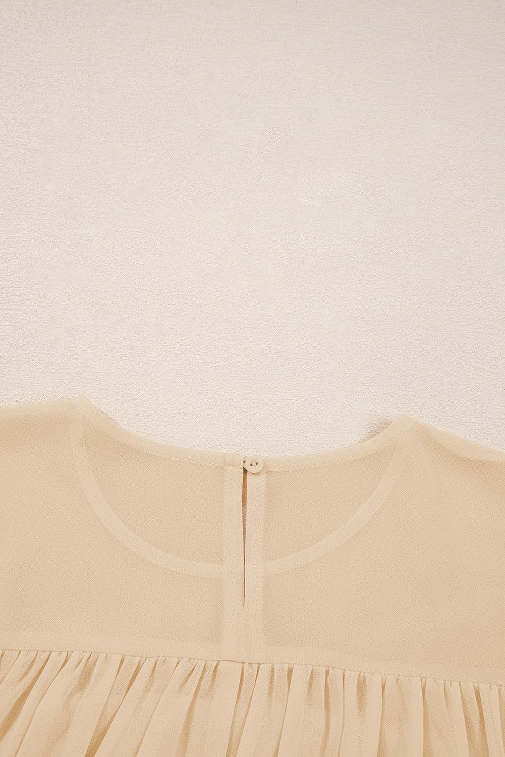 Parchment Pleated Ruffle Long Sleeve Chiffon Blouse-Tops/Blouses & Shirts-[Adult]-[Female]-2022 Online Blue Zone Planet