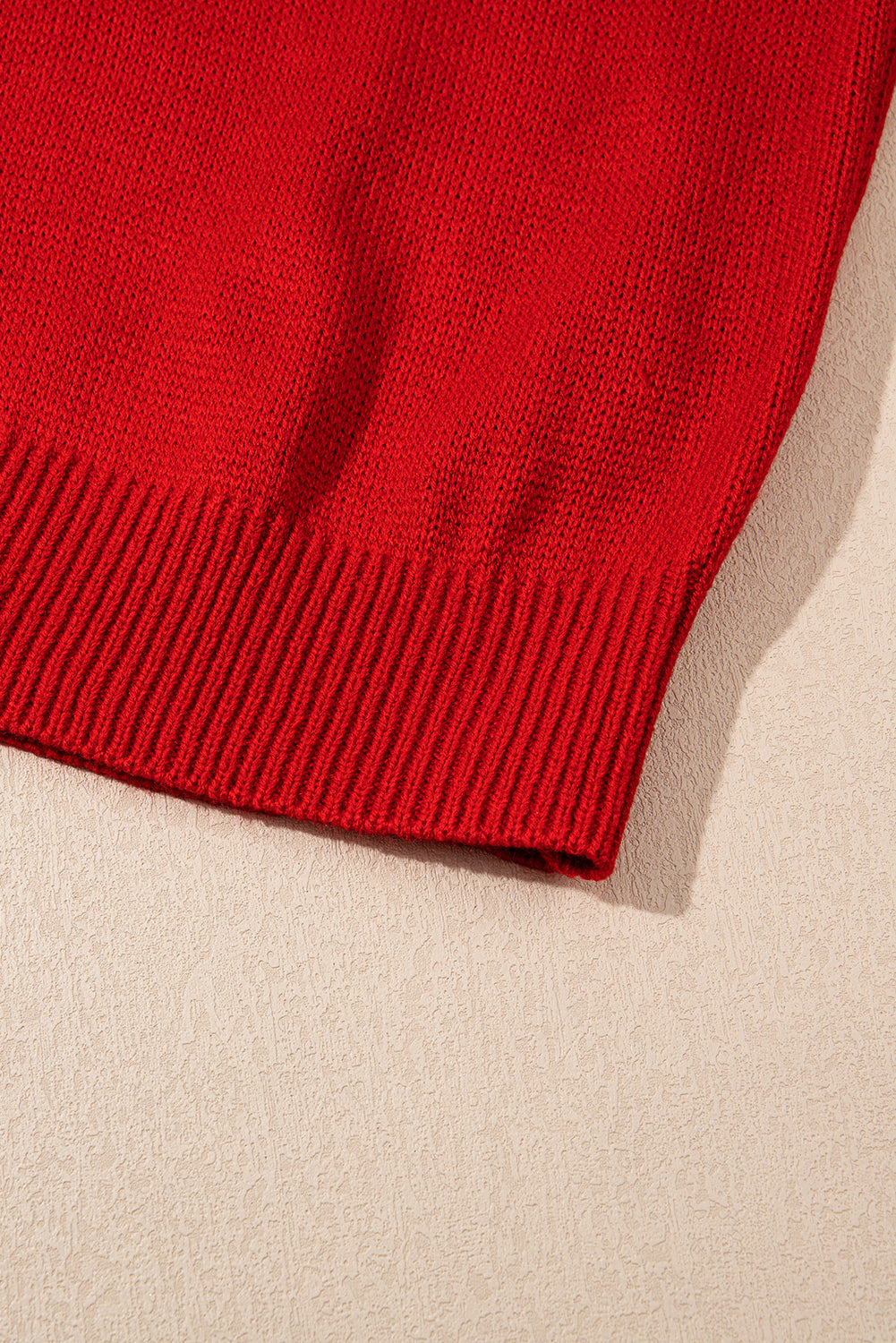 Blue Zone Planet | Racing Red Merry Graphic Sequin Sleeves Christmas Turtleneck Sweater-Sweaters & Cardigans/Sweaters-[Adult]-[Female]-2022 Online Blue Zone Planet