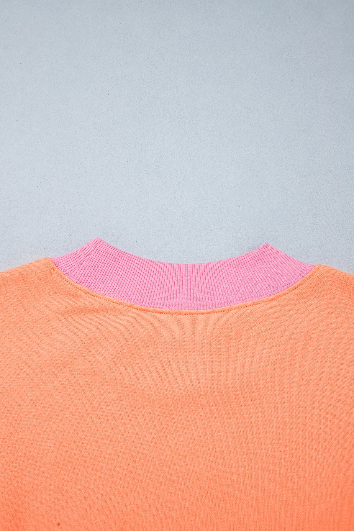 Grapefruit Orange Contrast Polka Dot Slogan Graphic Color Block Mock Neck Plus Sweatshirt-Plus Size/Plus Size Sweatshirts & Hoodies-[Adult]-[Female]-2022 Online Blue Zone Planet