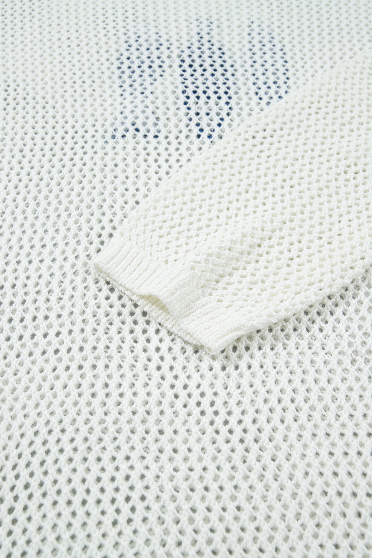 White Open Knit Fish Embroidered Casual Sweater-TOPS / DRESSES-[Adult]-[Female]-2022 Online Blue Zone Planet