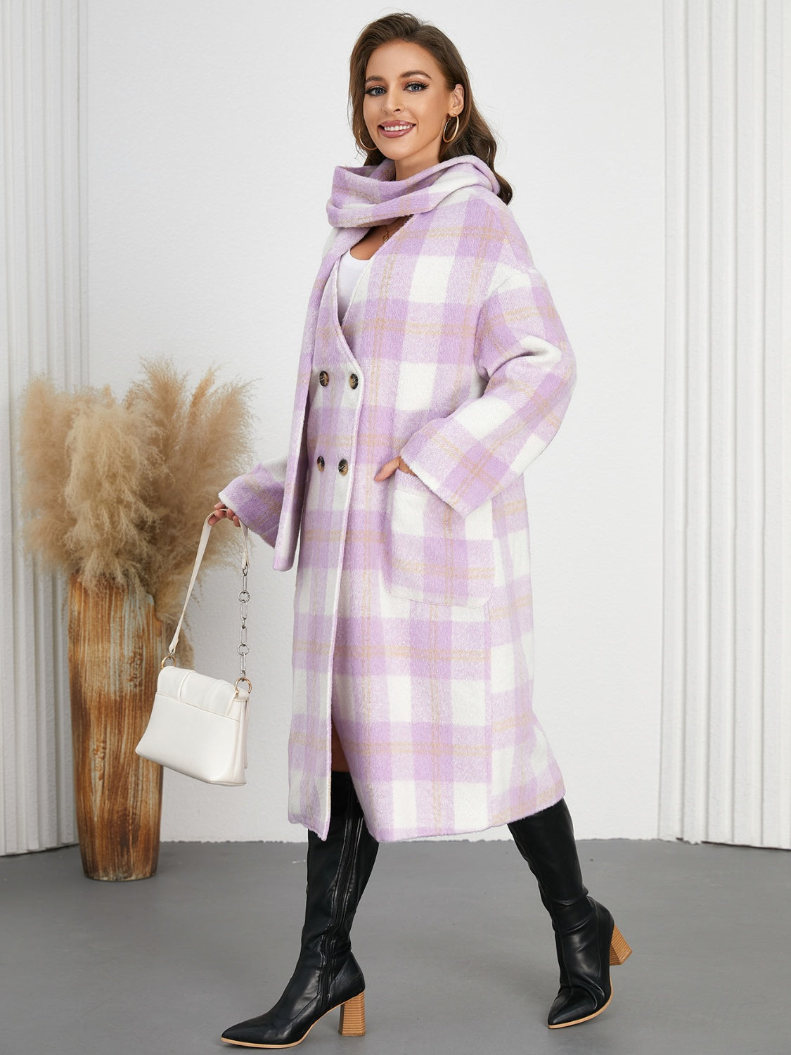 Blue Zone Planet | Plaid Button Up Long Sleeve Coat-TOPS / DRESSES-[Adult]-[Female]-2022 Online Blue Zone Planet