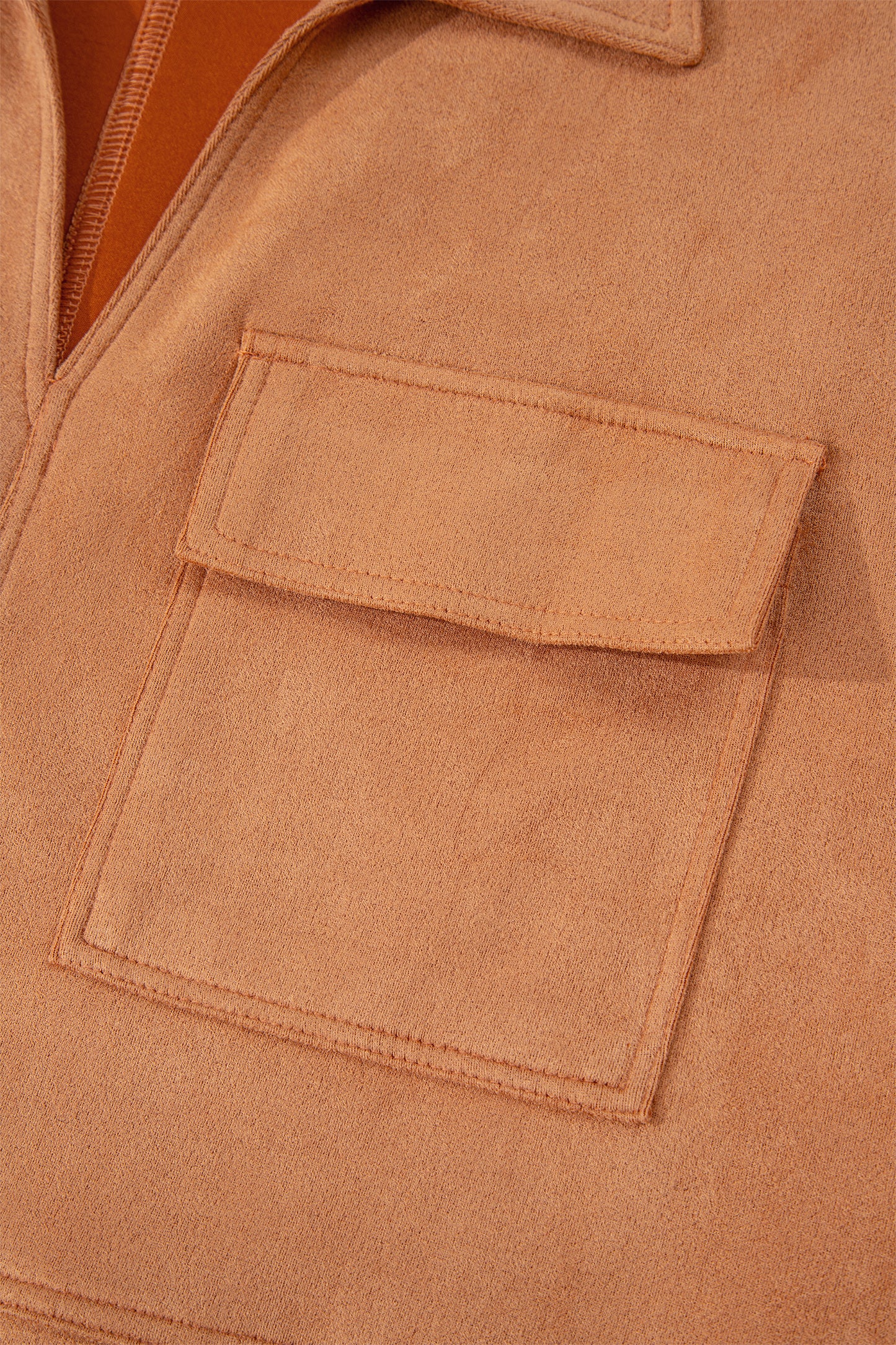 Thai Curry Collared V Neck Faux Suede Short Sleeve Shift Mini Dress-TOPS / DRESSES-[Adult]-[Female]-2022 Online Blue Zone Planet