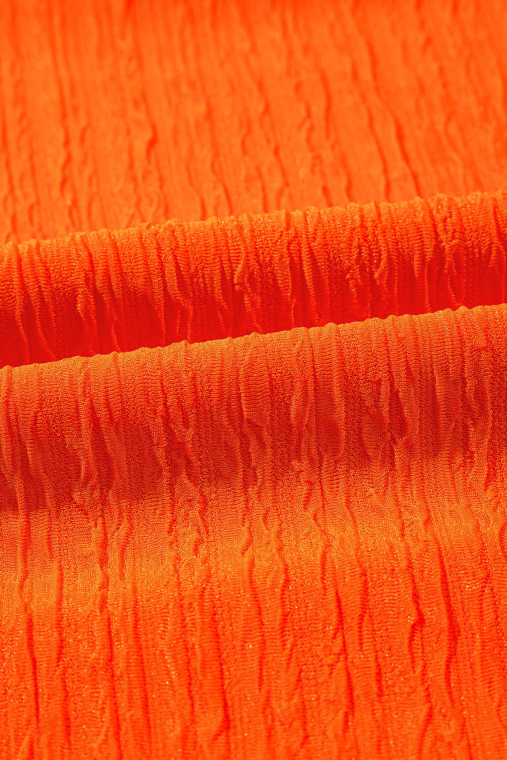 Orange Textured V Neck T Shirt and Shorts Set-Two Piece Sets/Short Sets-[Adult]-[Female]-2022 Online Blue Zone Planet