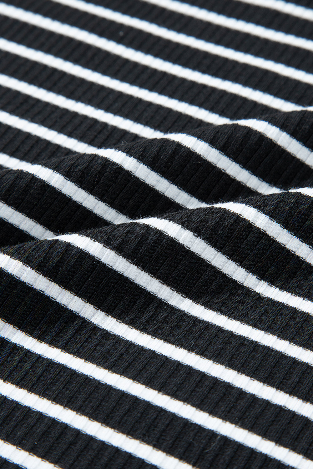 Black Stripe Ribbed Knit Sleeveless Mini Dress Blue Zone Planet
