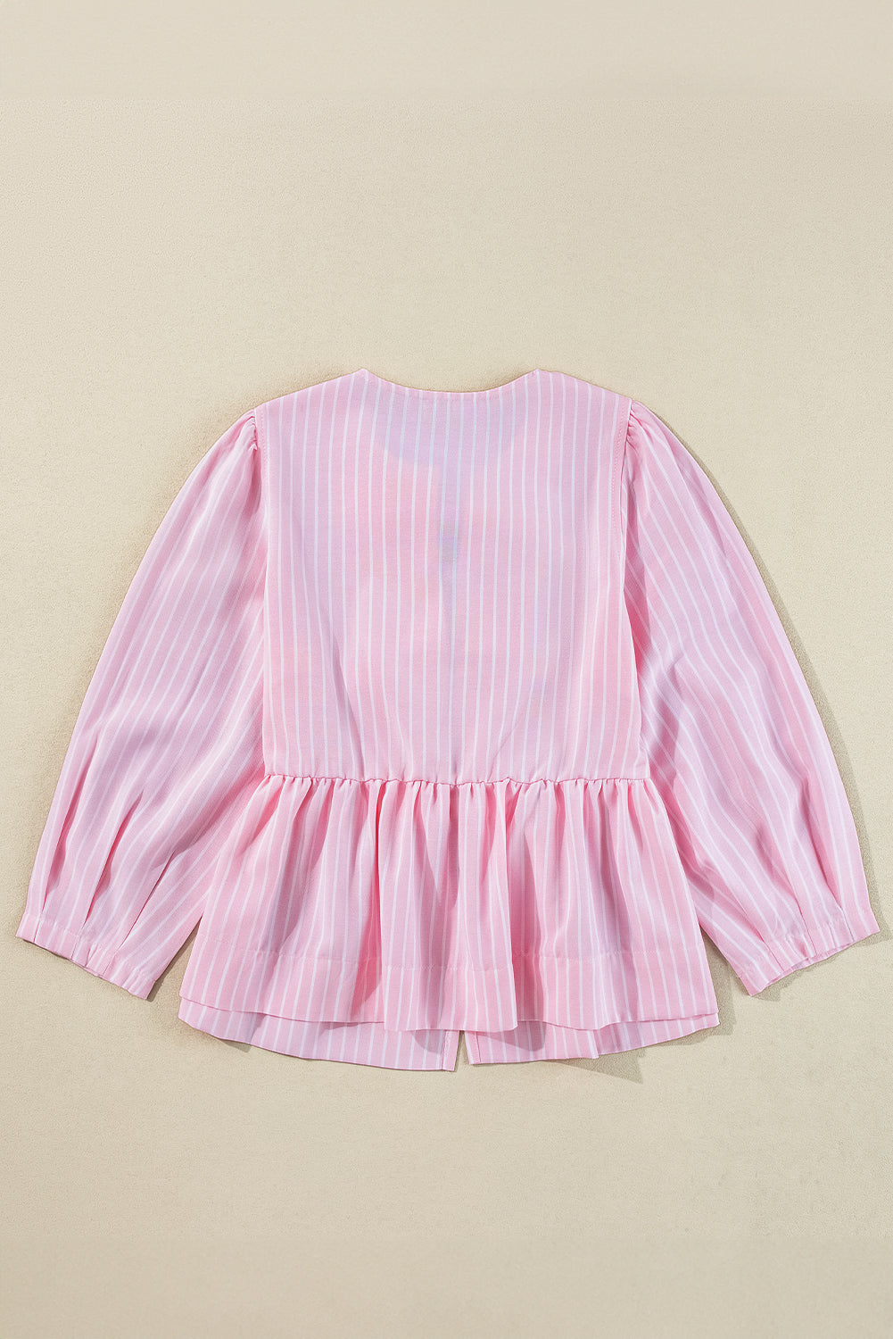 Tied Bow Striped Round Neck Blouse-TOPS / DRESSES-[Adult]-[Female]-2022 Online Blue Zone Planet